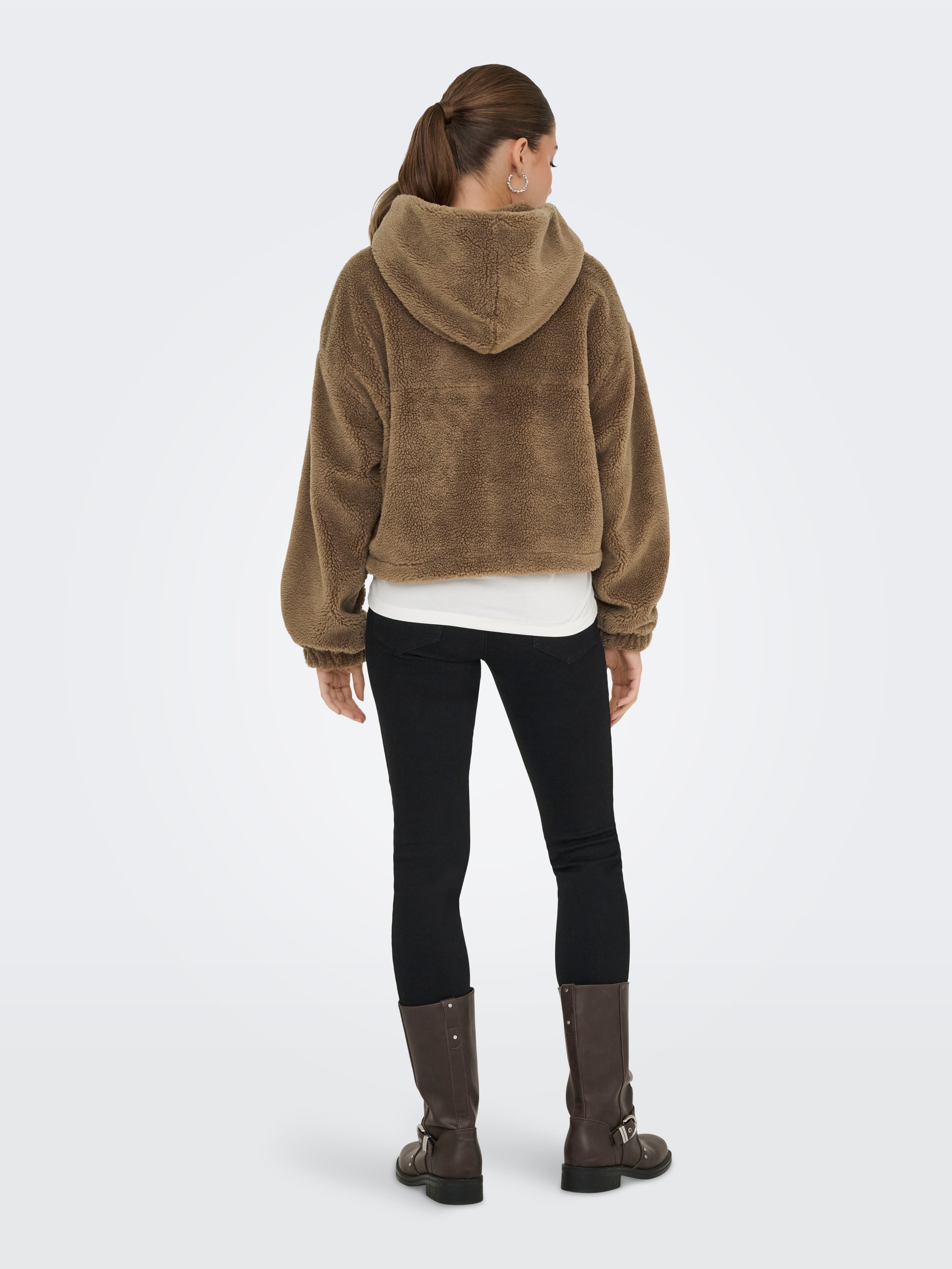ONLY Fleecejacke »ONLSIENA TEDDY ANORAK LIFE CC OTW«, mit Kapuze