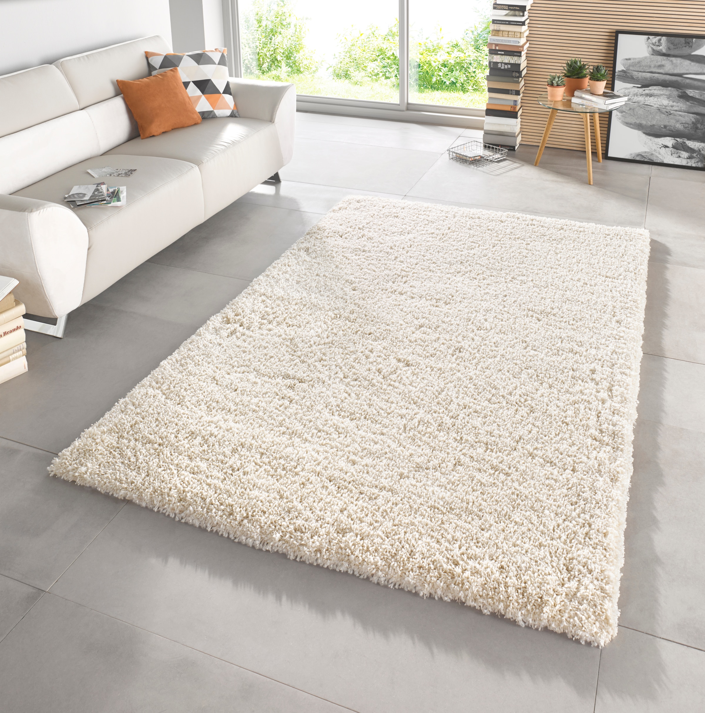 HANSE Home Hochflor-Teppich »Venice«, rechteckig, 45 mm Höhe, meliert, Shaggy, dichter Flor, Uni, robust, Langflor, Wohnzimmer