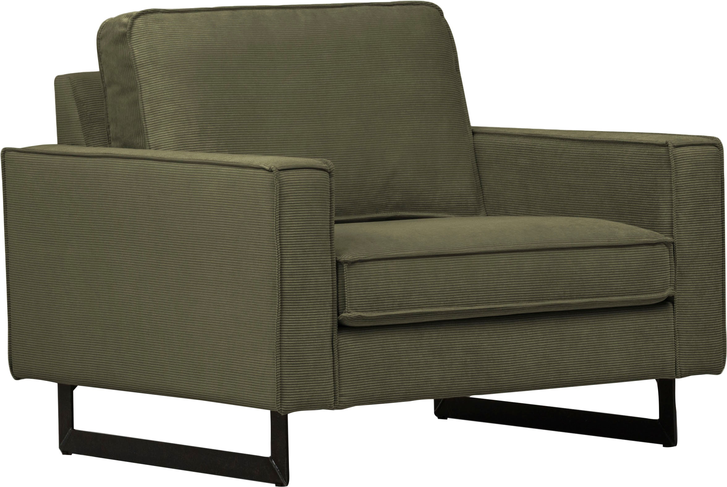 Places of Style Loveseat »Pinto 105 cm, Cord, Chenille, Lederoptik«, mit Keder, Metallfüssen und auch in Cord Bezug erhältlich