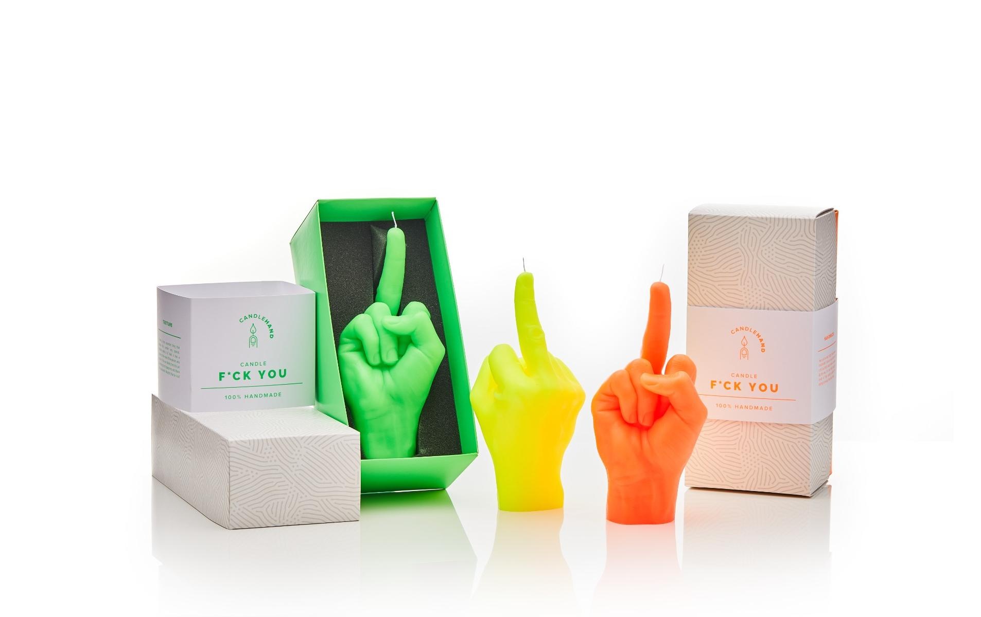 Formkerze »Mandatus Candle Hand F*ck you«