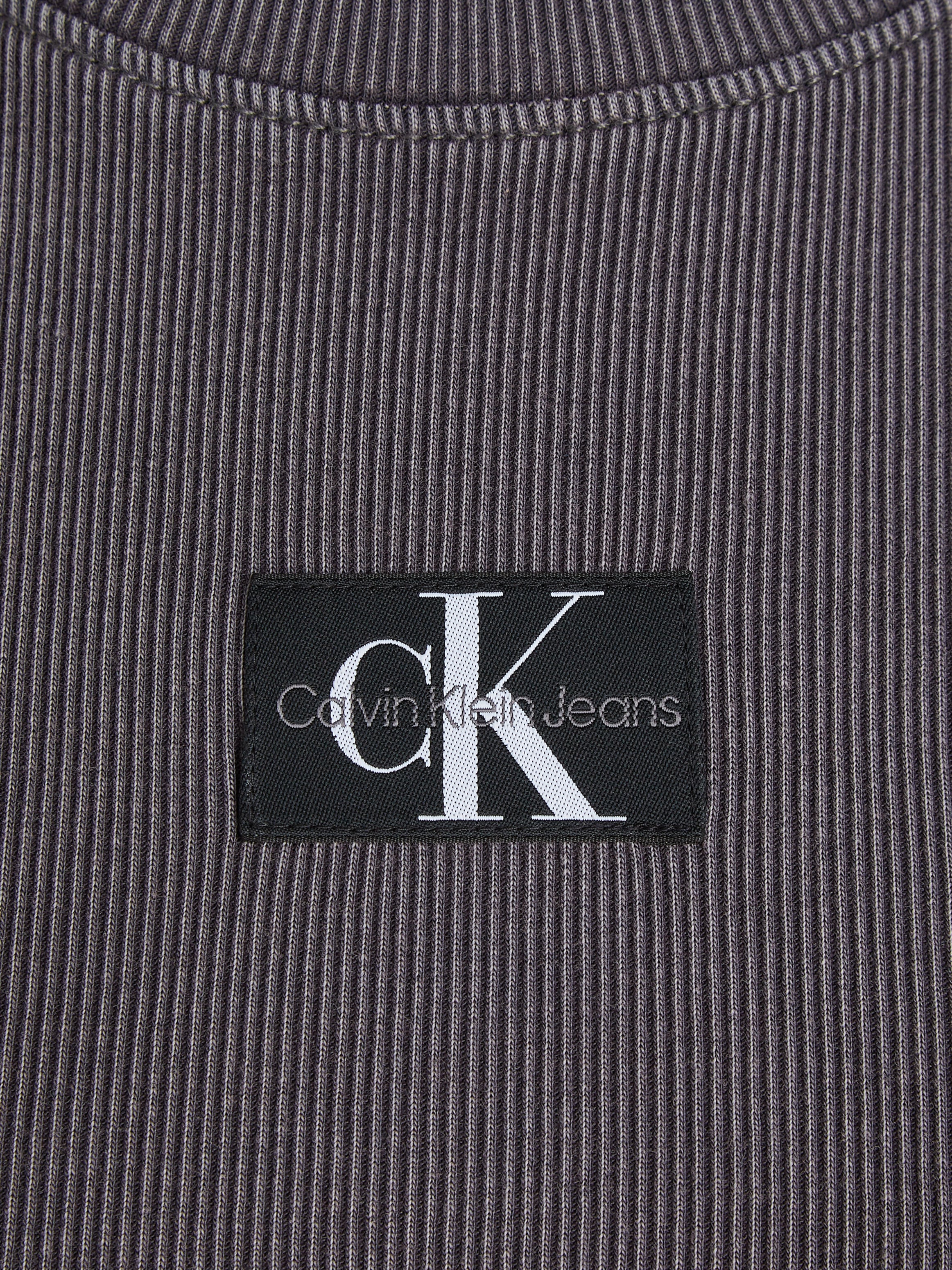Calvin Klein Jeans T-Shirt »WASHED WOVEN LABEL RIB BABY TEE«, mit Logopatch