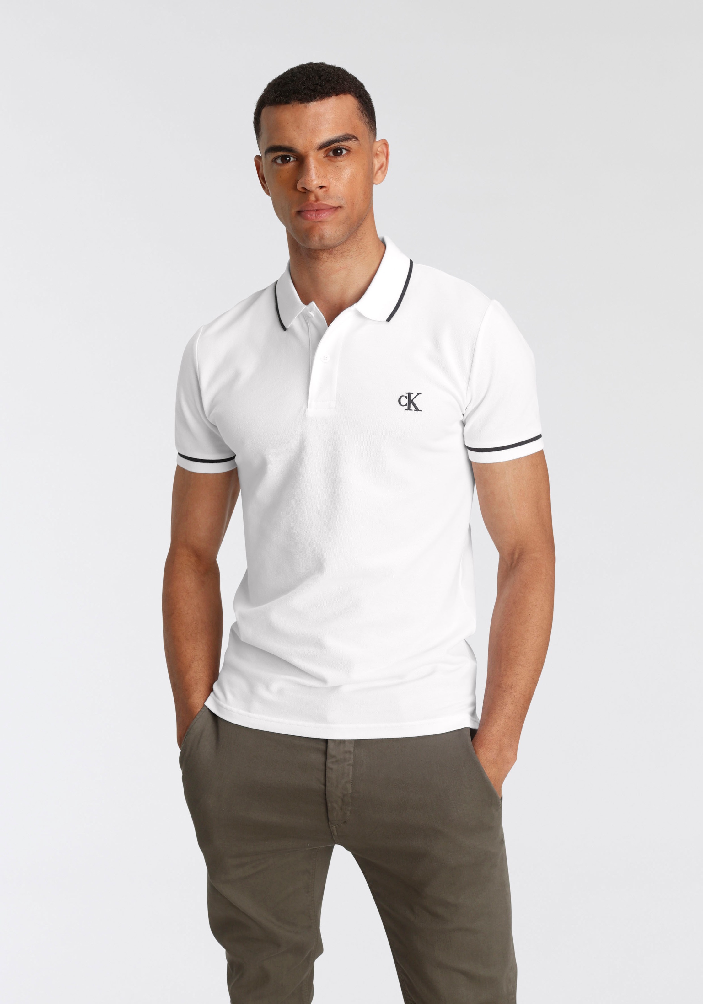 Calvin Klein Jeans Poloshirt »TIPPING SLIM POLO« mit Logomarkenlabel