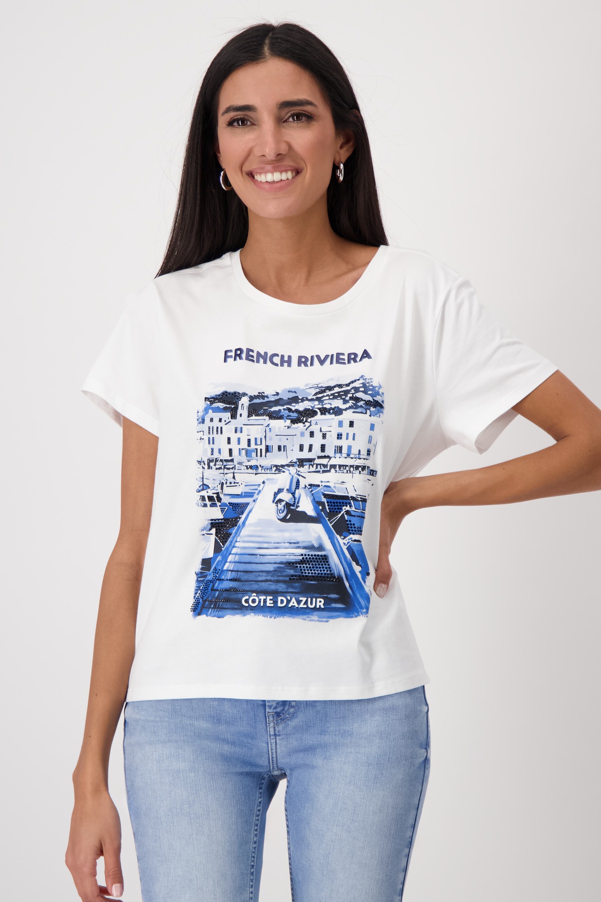 Monari Rundhalsshirt mit Frontprint