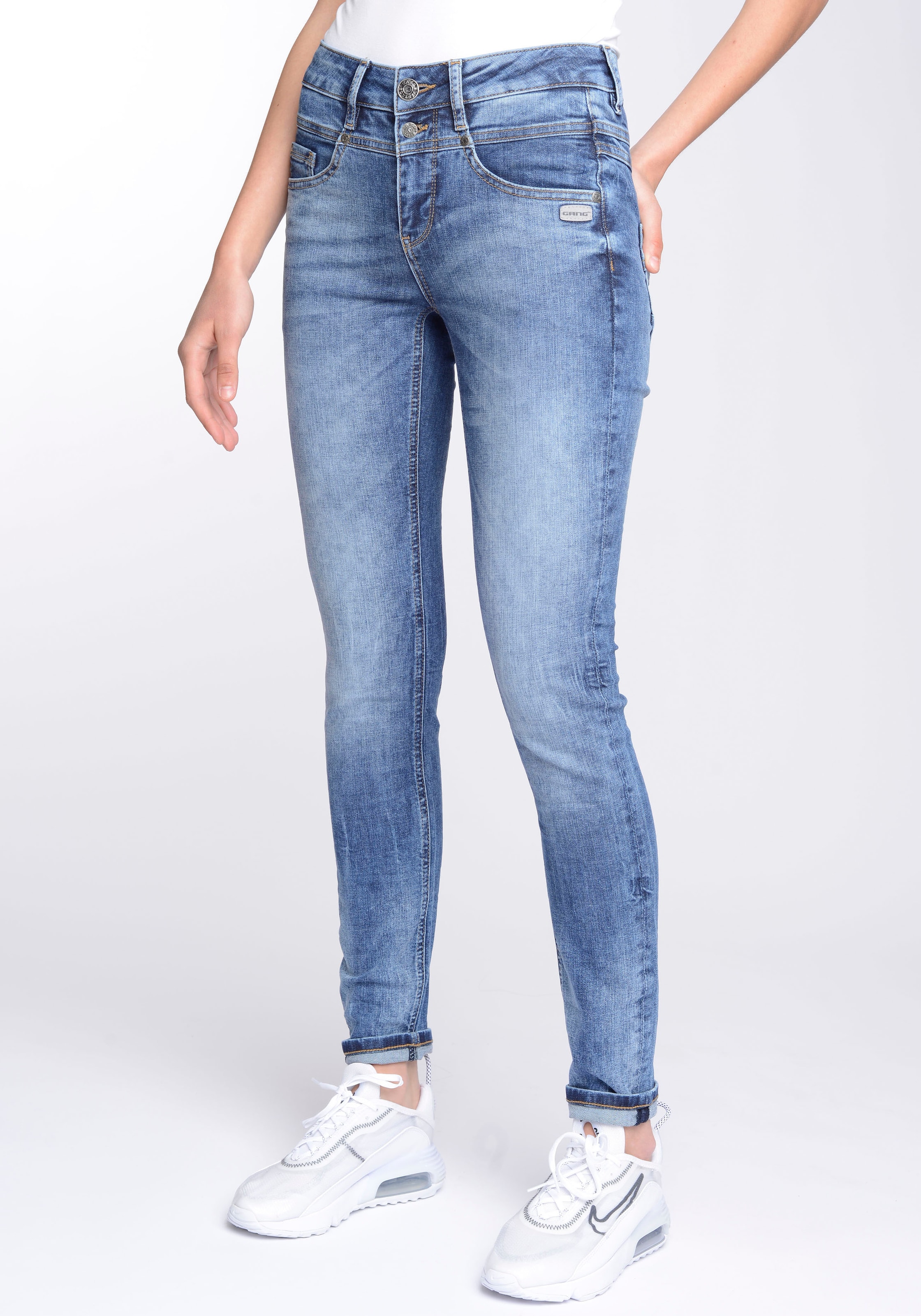 GANG Skinny-fit-Jeans »94MORA«, mit 3-Knopf-Verschluss und Passe vorne