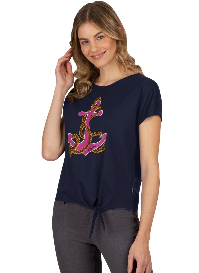 mit Schweiz kaufen Anker-Motiv am Shirt bei online Saum« und »TRIGEMA Jelmoli-Versand T-Shirt Trigema Knoten
