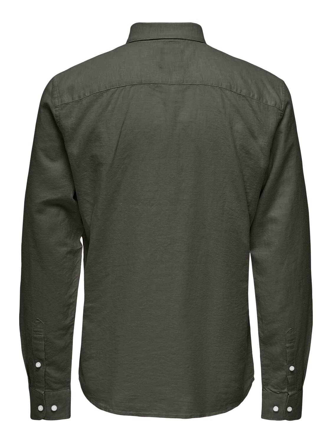 ONLY & SONS Langarmhemd »ONSCAIDEN LS SOLID LINEN SHIRT NOOS«