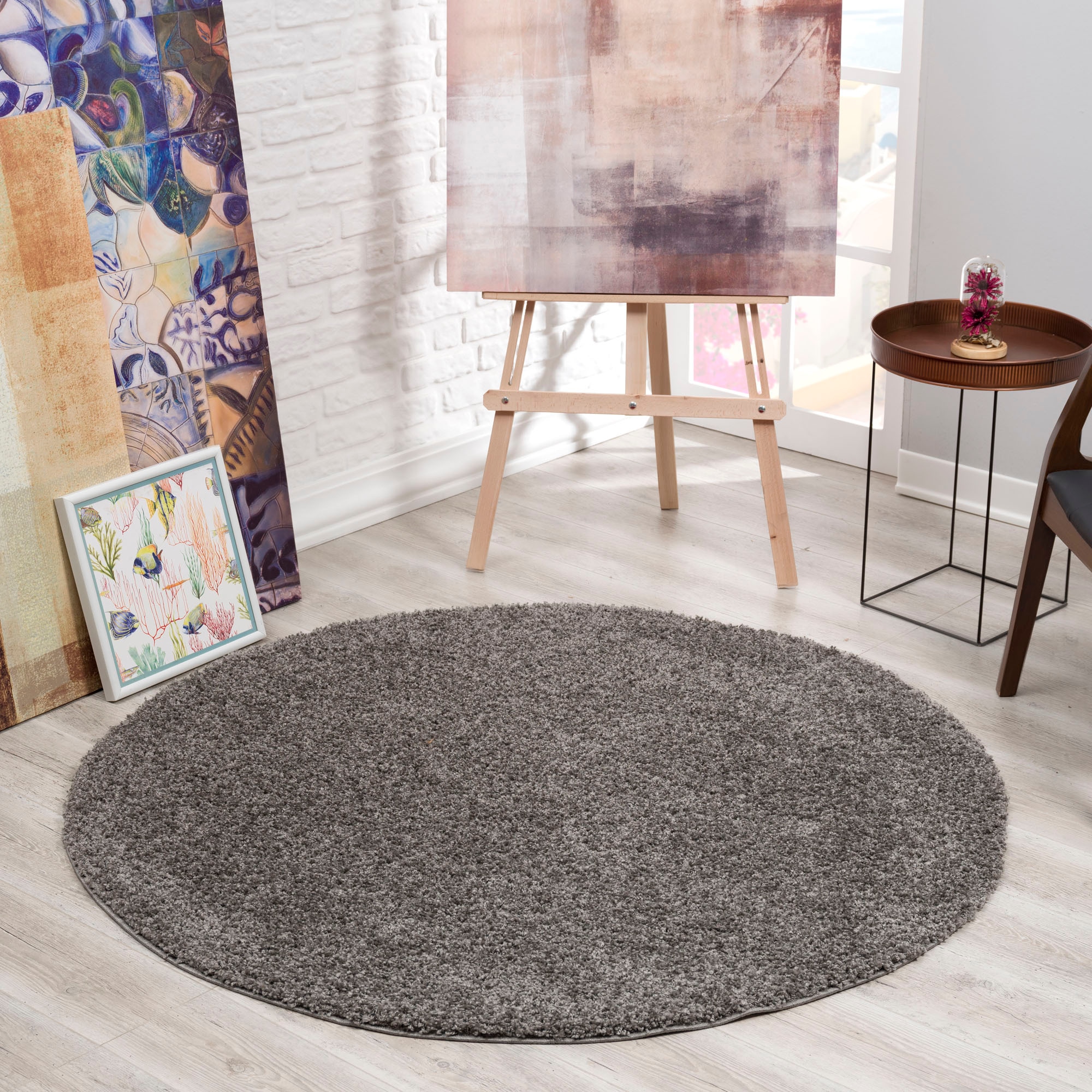 Sanat Hochflor-Teppich »LOCA«, rund, Wohnzimmer, Langflor, Shaggy, Schlafzimmer