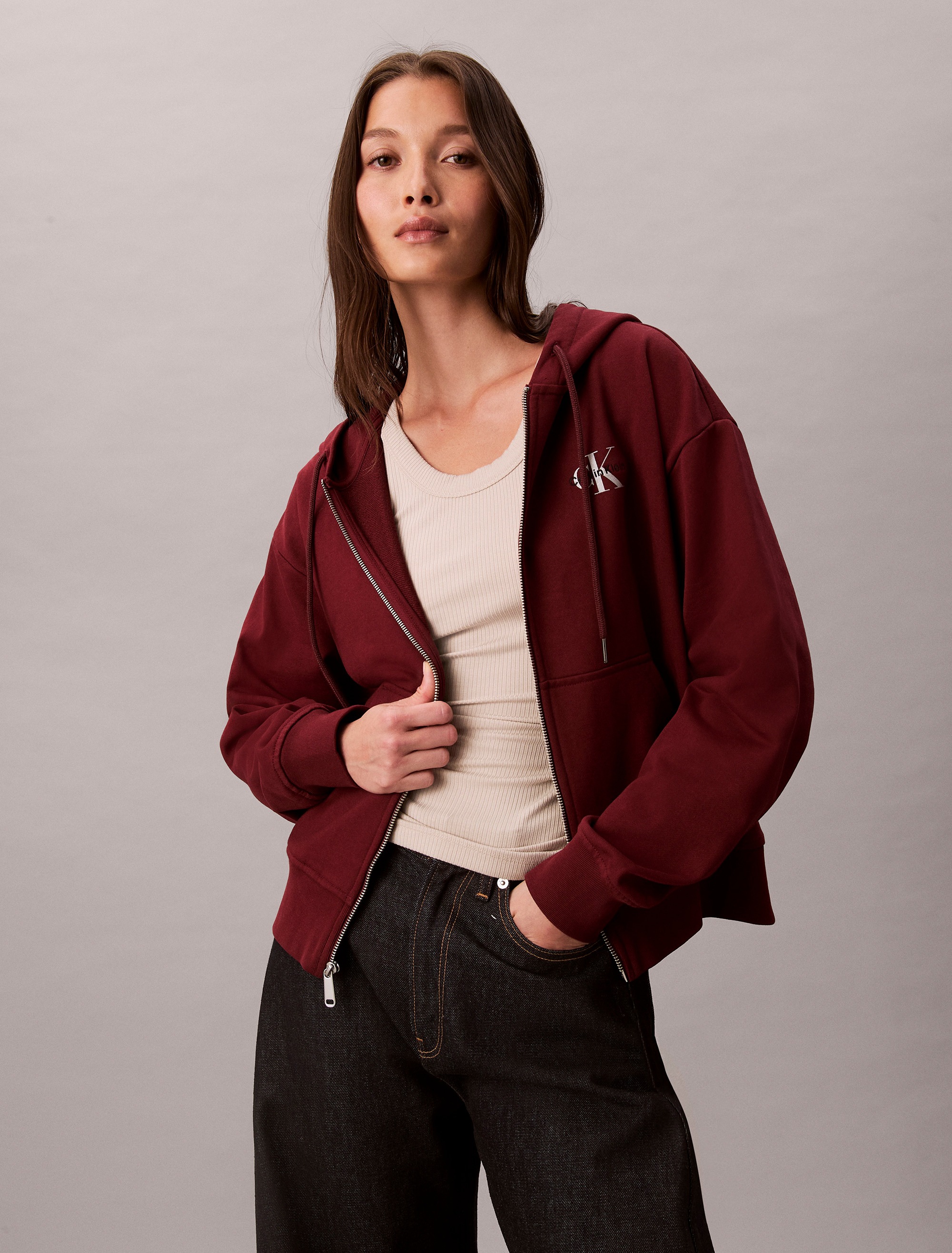 Calvin Klein Jeans Sweatjacke »MNLG FRNCH TRRY FZ B« Mit Rundhalsausschnitt