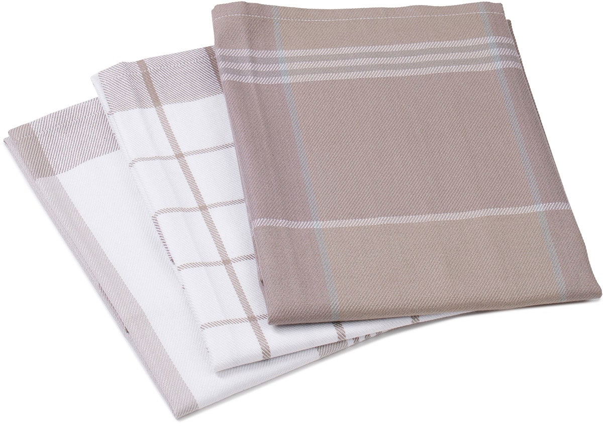 Gözze Geschirrtuch »Geschirrtücher, Des. 60058«, (Set, 3 tlg.), Mass: 50 x 70 cm, Set: 2x kariert und 1x gestreift
