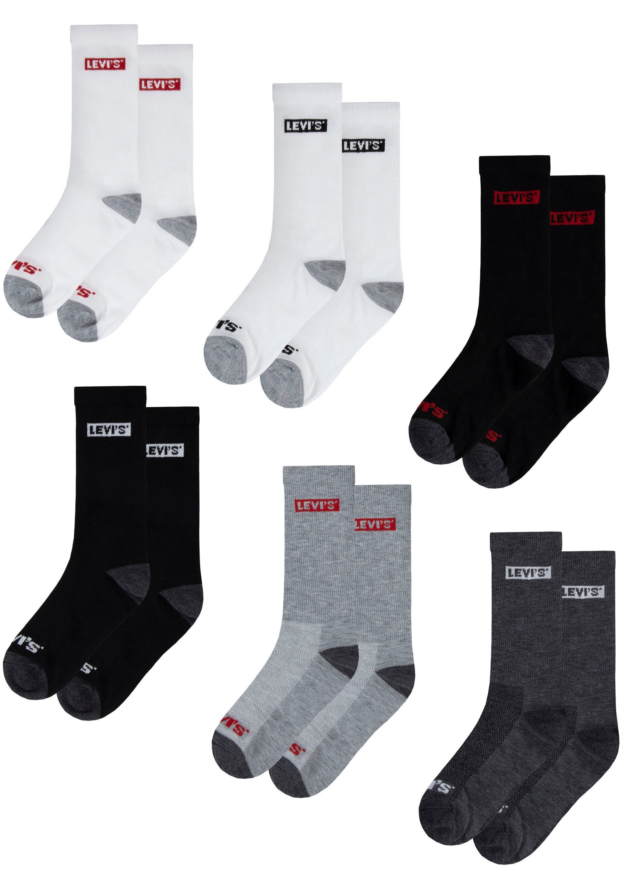 Levi's® Kids Socken »LHN BOX TAB HIGH CUT 6PK« Packung, 6 Paar tlg. UNISEX
