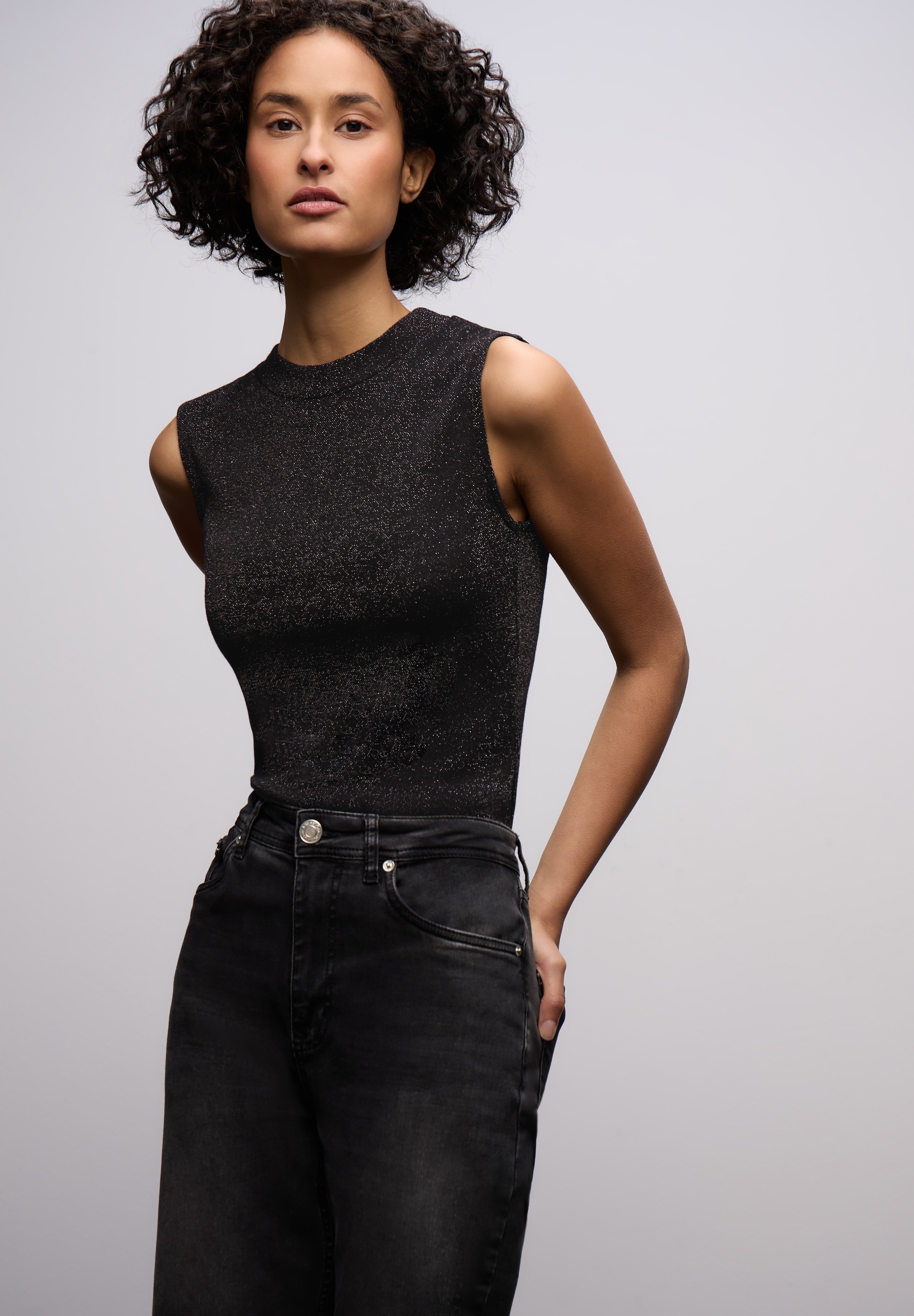 STREET ONE Shirttop mit Glitzerdetails