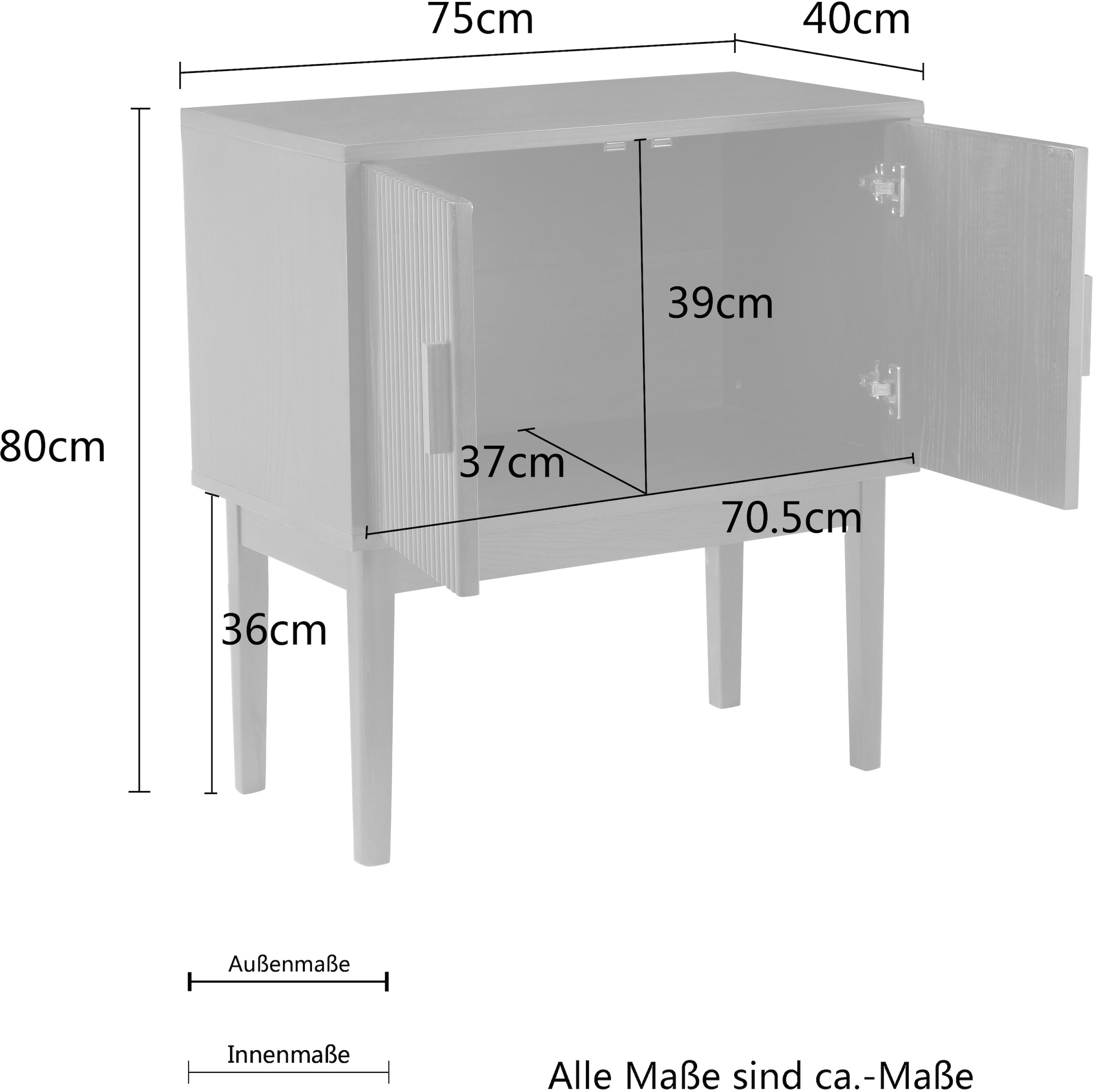 Guido Maria Kretschmer Home&Living Konsolentisch »Felipal, TOPSELLER!, OTTOs Choice«, aus Massivholz, mit Sofclose Funktion, Breite 75 cm