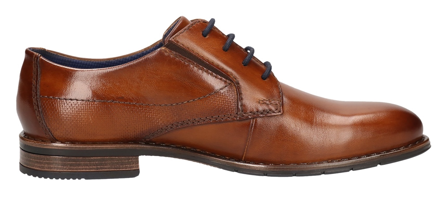 bugatti Schnürschuh, Abendschuh, Businessschuh mit kleinem Stretcheinsätzen, Weite G