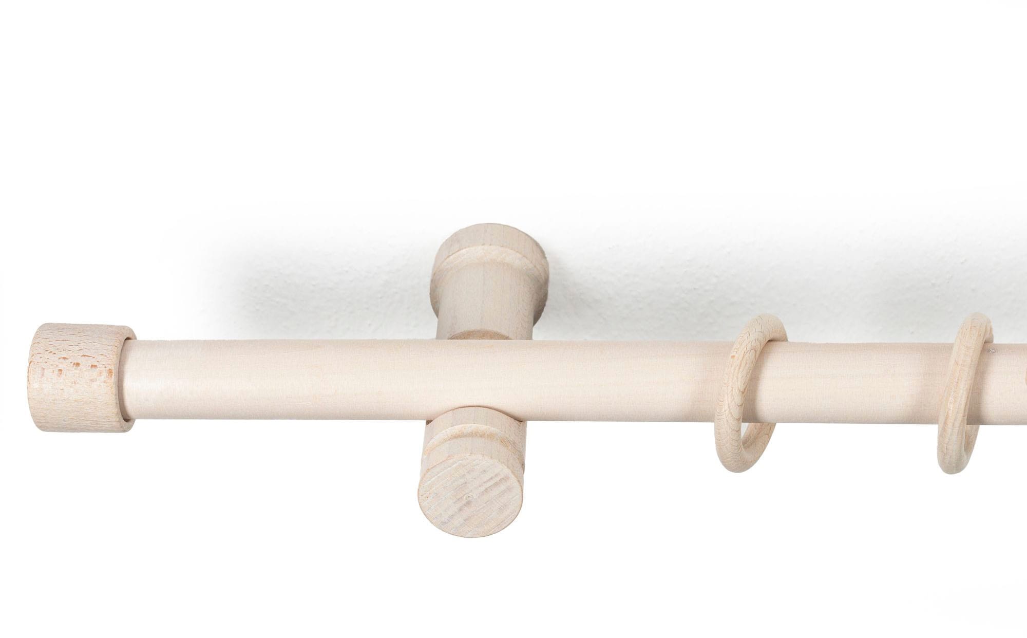 SN DECO GROUP Gardinenstange »Cafiro«, 1 läufig-läufig, Fixmass, 28 mm, Holz, verschiedene Längen und Farben, Komplettset