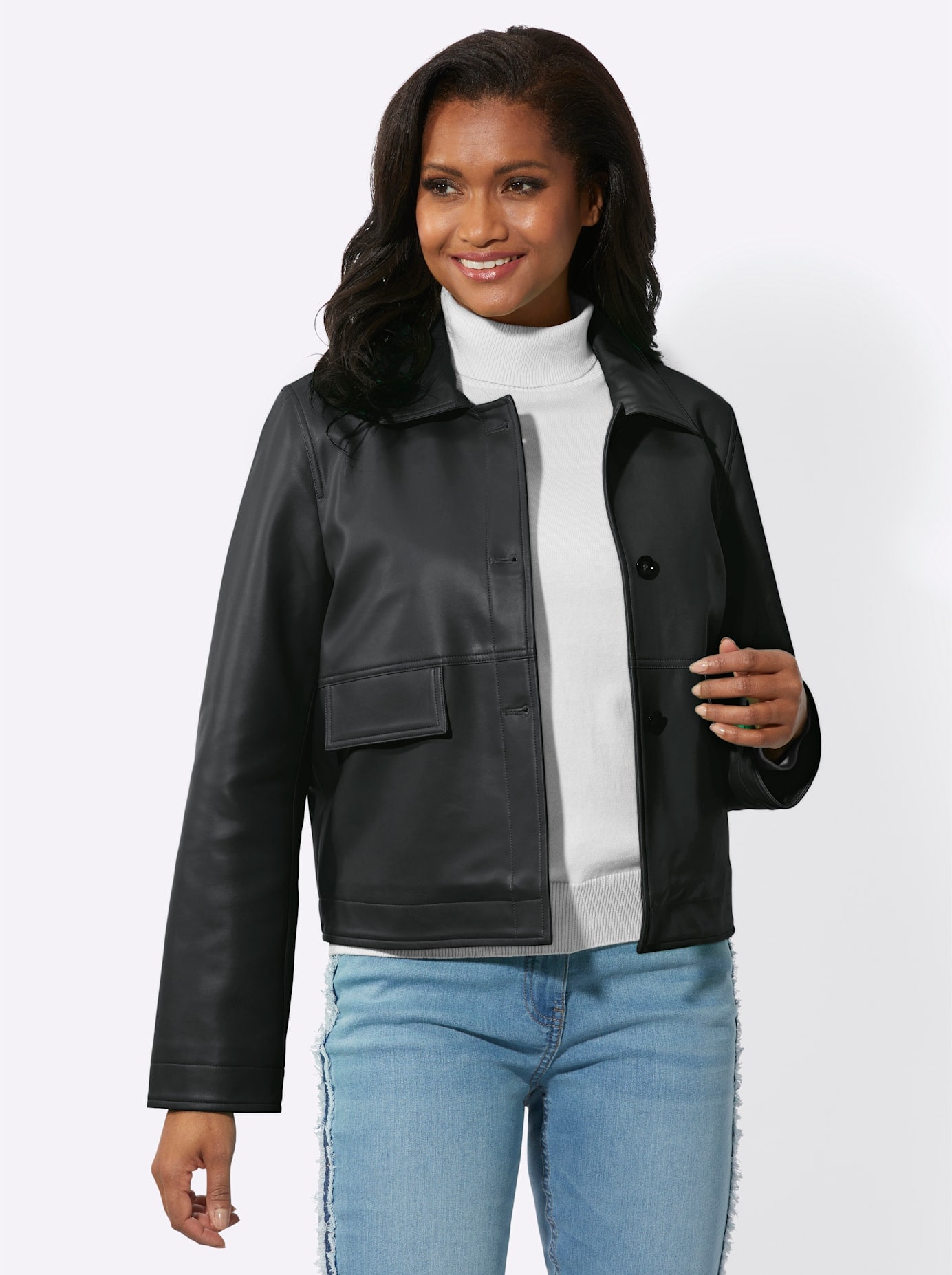 Inspirationen Lederimitatjacke, ohne Kapuze