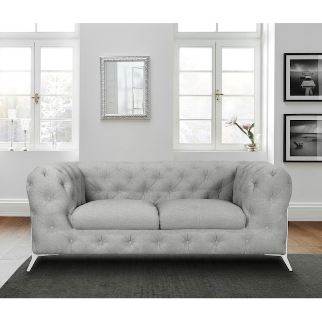 ❤ Leonique Chesterfield-Sofa »Amaury«, aufwändige Knopfheftung, moderne  Chesterfield Optik, Fussfarbe wählbar bestellen im Jelmoli-Online Shop