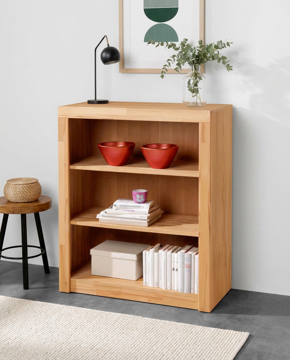 VOGL Möbelfabrik Bücherregal "Toronto" in 2 Höhen, Breite 90 cm, teilmassiv, Made in Germany