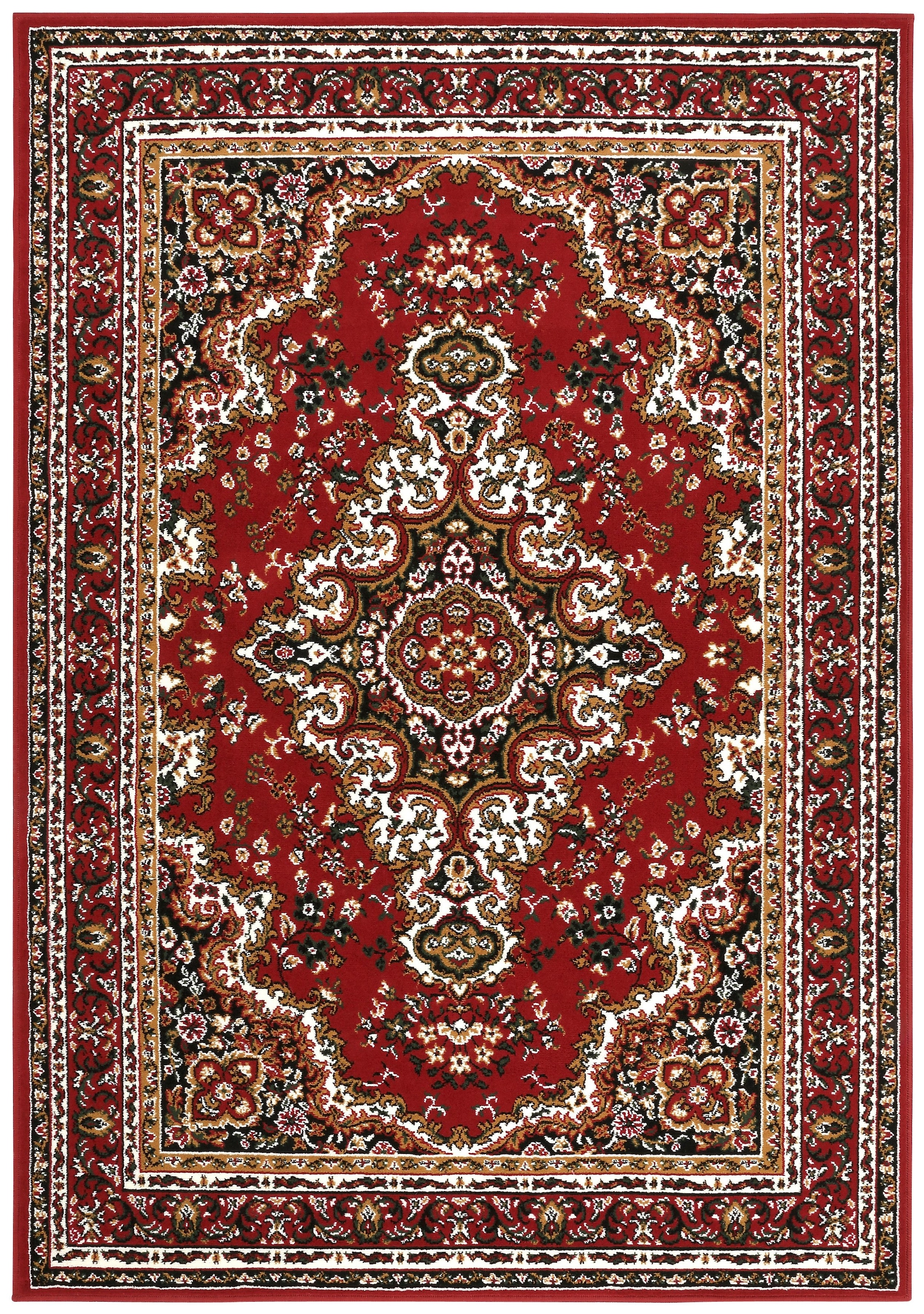 Home affaire Teppich »Oriental, Made in Belgium«, rechteckig, 7 mm Höhe, Orient-Optik, mit Bordüre, Teppich, Kurzflor, Weich