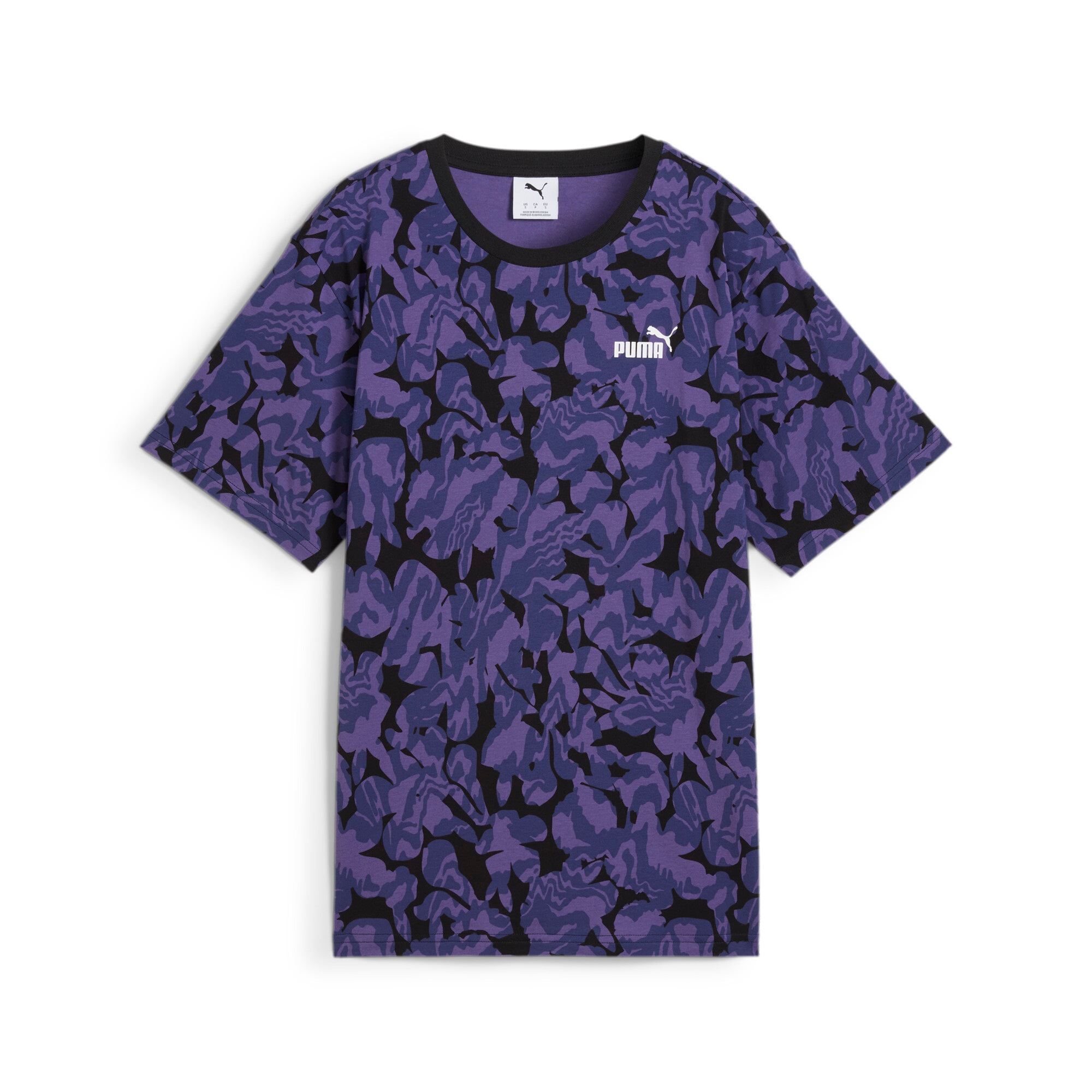 PUMA T-Shirt »ESS NATURE 2.0 RELAXED AOP TEE« sportlicher Stil, grafischer Allover-Print, Gummidruck-Logo