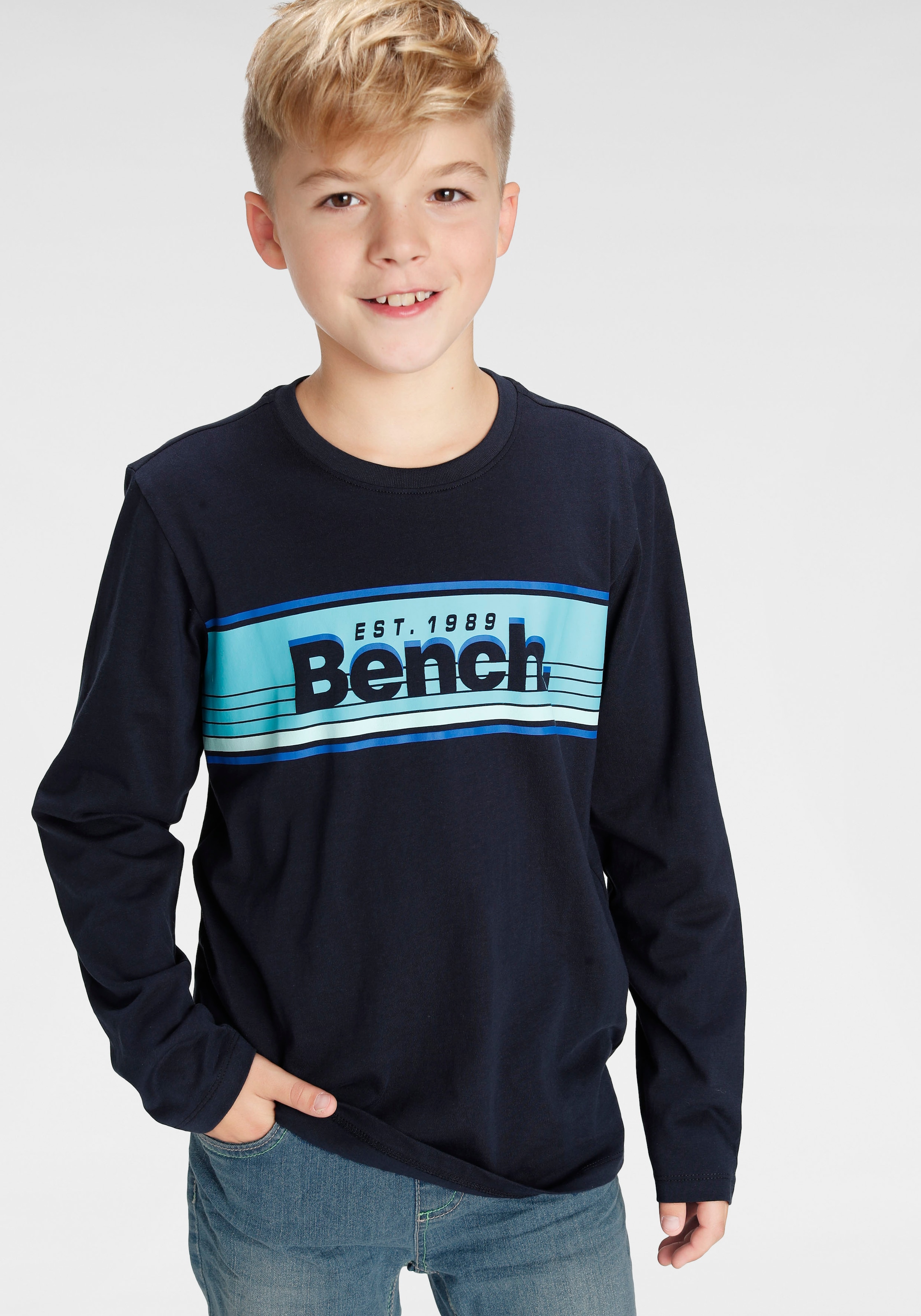 Bench. Langarmshirt, mit modischem Logodruck kaufen