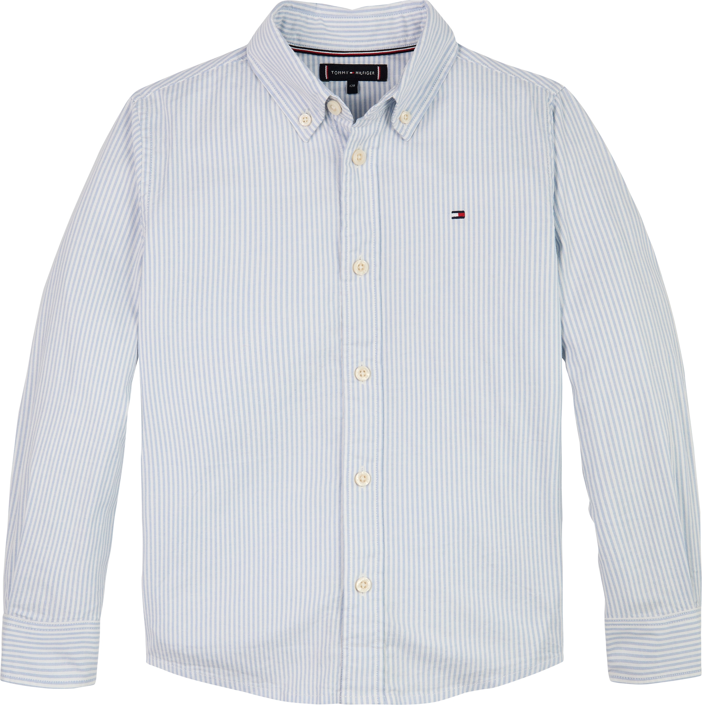 Tommy Hilfiger Langarmhemd »FLEX ITHACA SHIRT LS«, mit Streifenmuster, Logostickerei