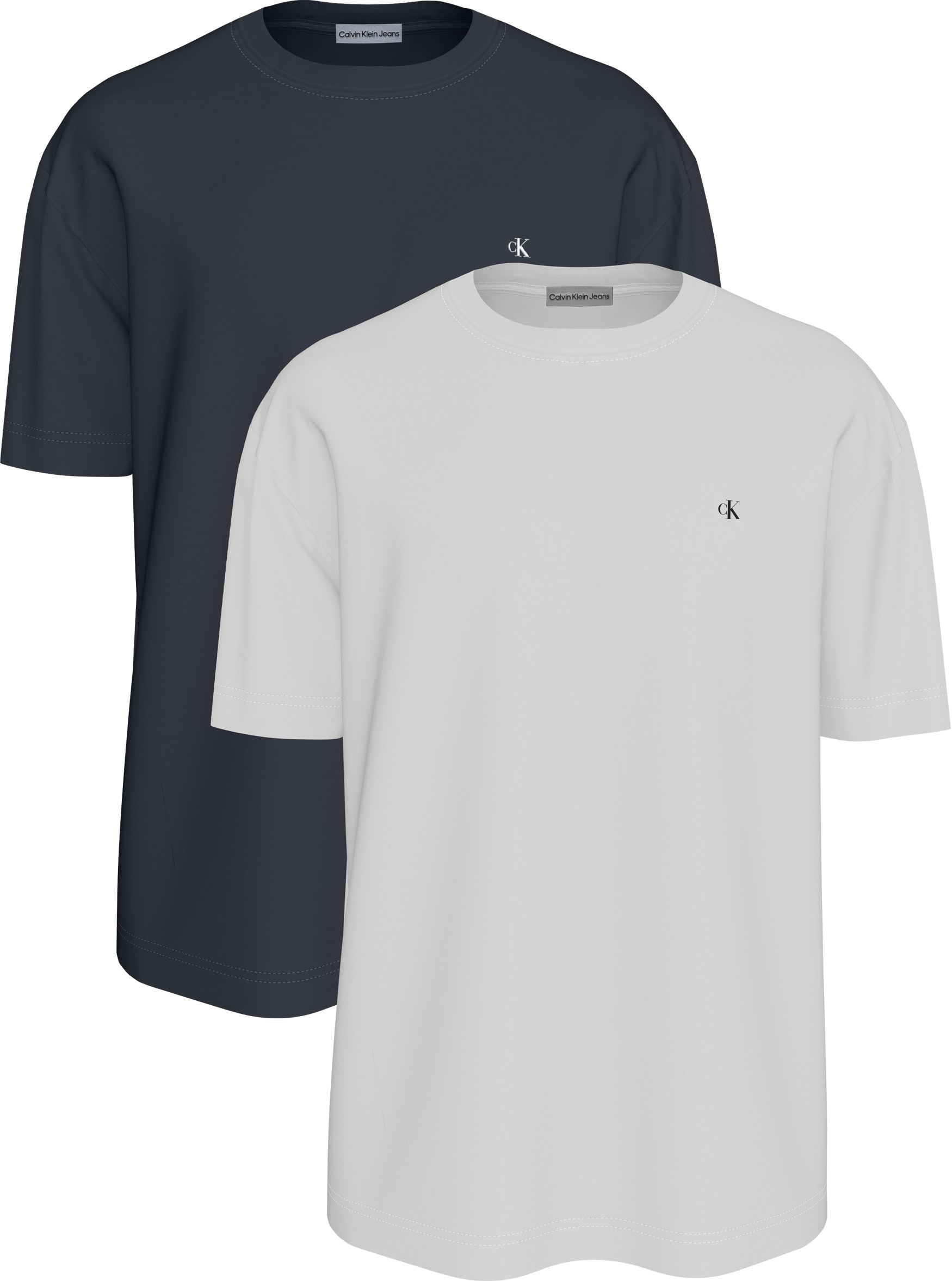 Calvin Klein Jeans T-Shirt »SS CLASSIC MONOGRAM TEE 2PK« 2 Stk. Mit Rundhalsausschnitt, regular fit