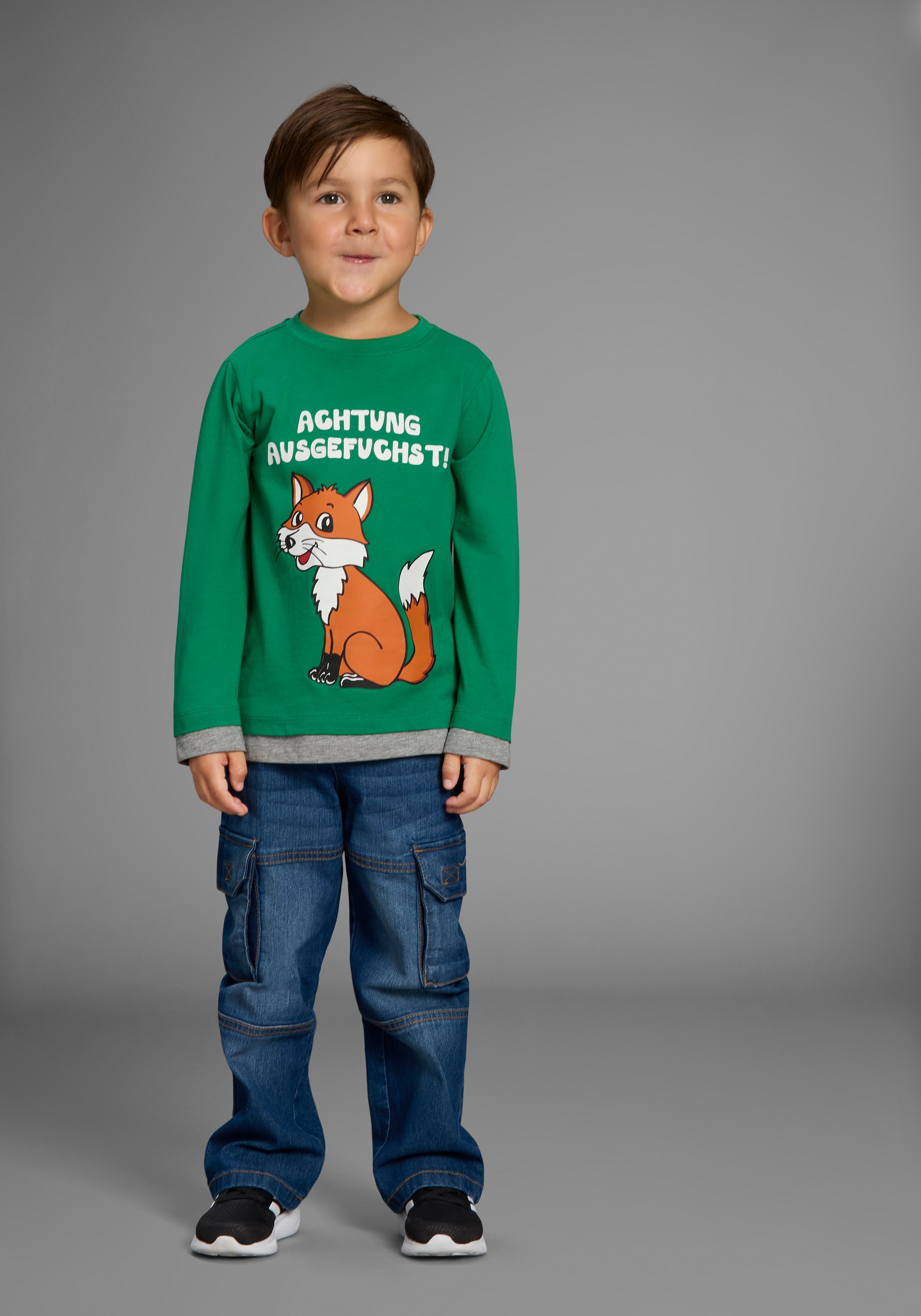 KangaROOS Schlupfjeans »Cargo-Jeans für kleine Jungen«, Stretchjeans mit coolen Cargotaschen