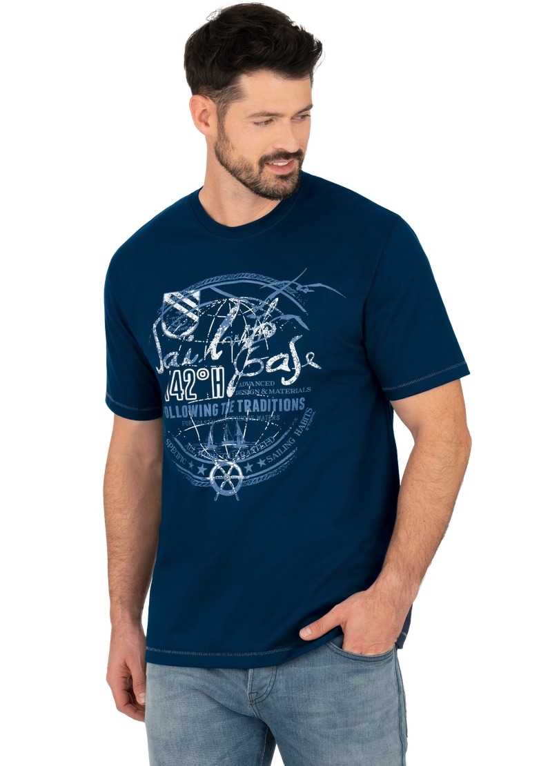 | mit »TRIGEMA T-Shirt online shoppen Jelmoli-Versand maritimem Druckmotiv« Trigema T-Shirt