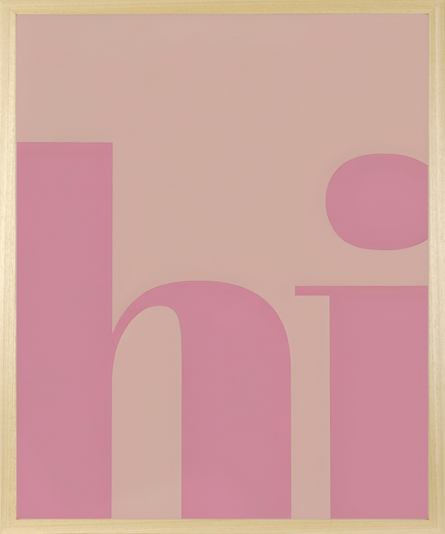queence Bild mit Rahmen "Wanddeko "Hi" Schriftzug" Kunst  Schriftzug 1 Stk. tlg. Kunstdruck in Pastell mit einem Echtholzrahmen