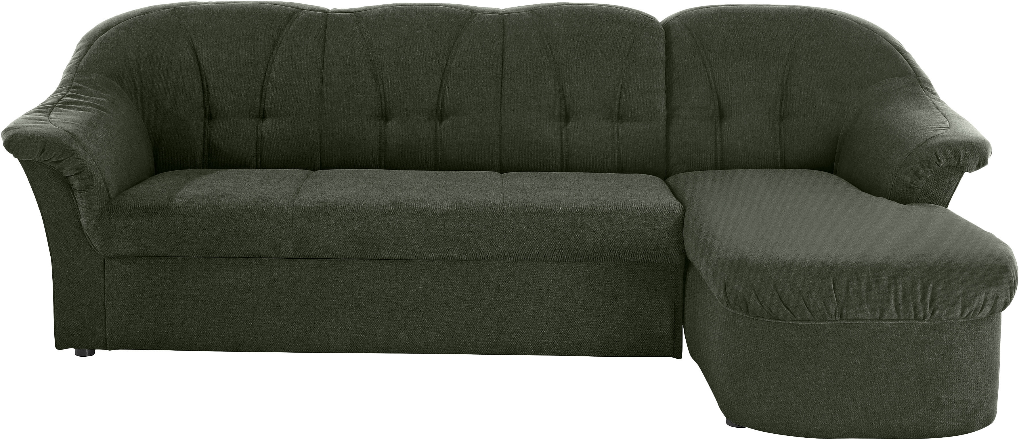 DOMO collection Ecksofa "Pegnitz, elegante Rückensteppung, komfortabel, Breite 238cm, L-Form" wahlweise mit Bettfunktion
