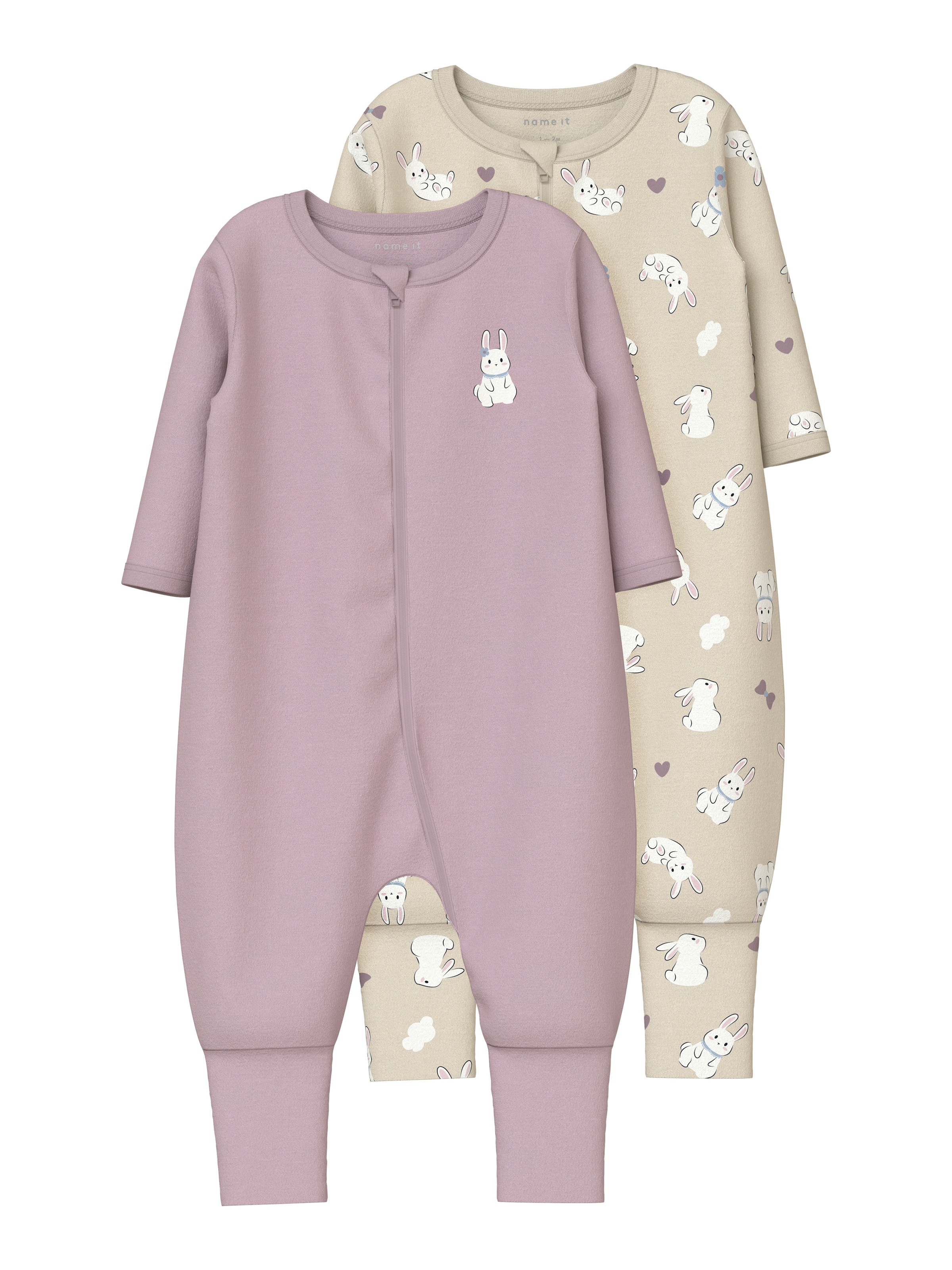 Name It Pyjama »NBFNIGHTSUIT 2P ZIP FF SAND RABBIT NOOS«