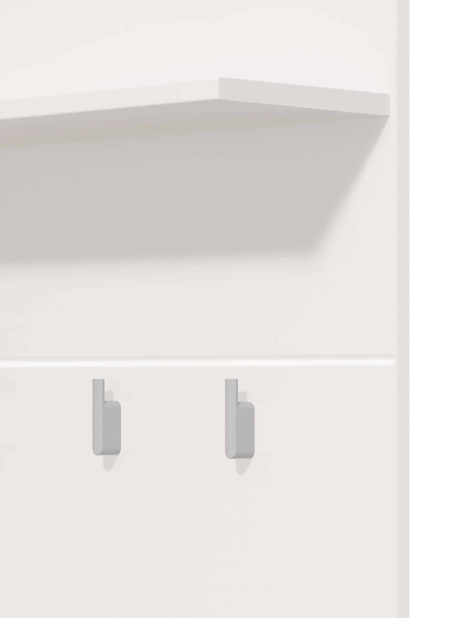 Home affaire Garderobenpaneel »Beny, Wandregal Wandpaneel, Wandgarderobe praktisch & stillvoll«, Hochglanz, mit 4 Kleiderhaken und Ablage für Accessoires, Breite 76 cm