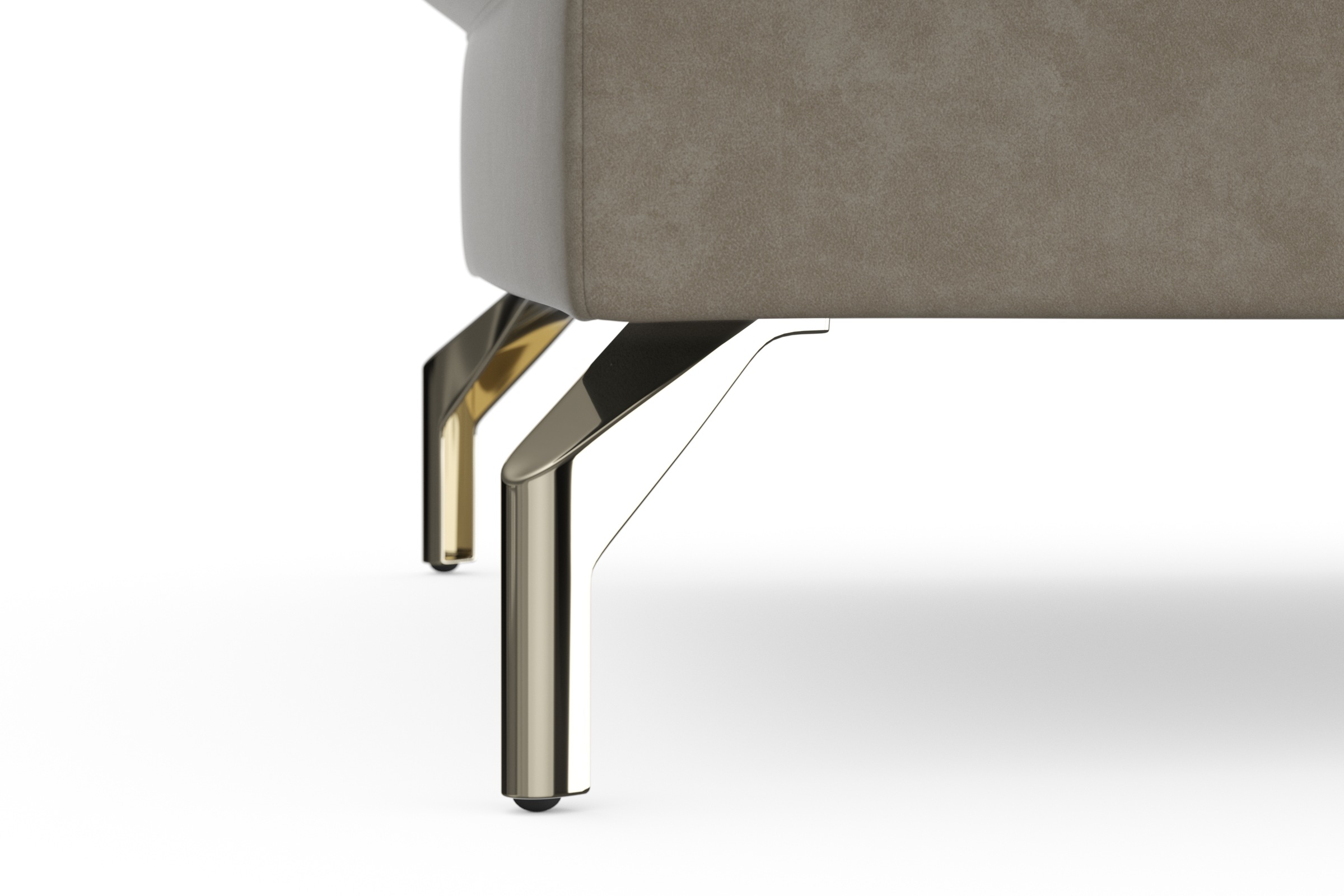 sit&more Hocker »Fashion«, inklusive Federkern, mit satinierten Nickelfüssen