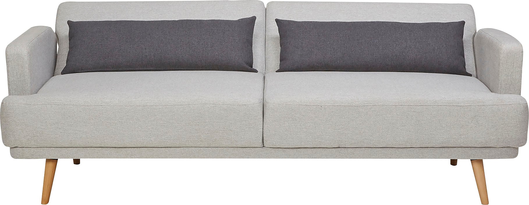 SalesFever Schlafsofa »Malmö - Komfortabler 2,5-Sitzer inklusive Zierkissen«, mit Schlaffunktion, Breite 214 cm