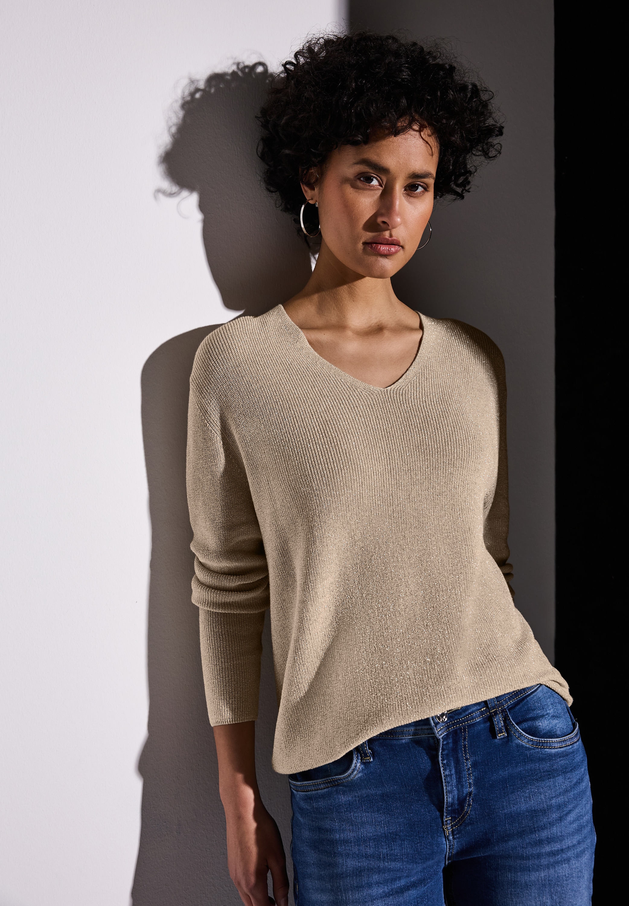 STREET ONE Strickpullover, mit metallisierten Fasern