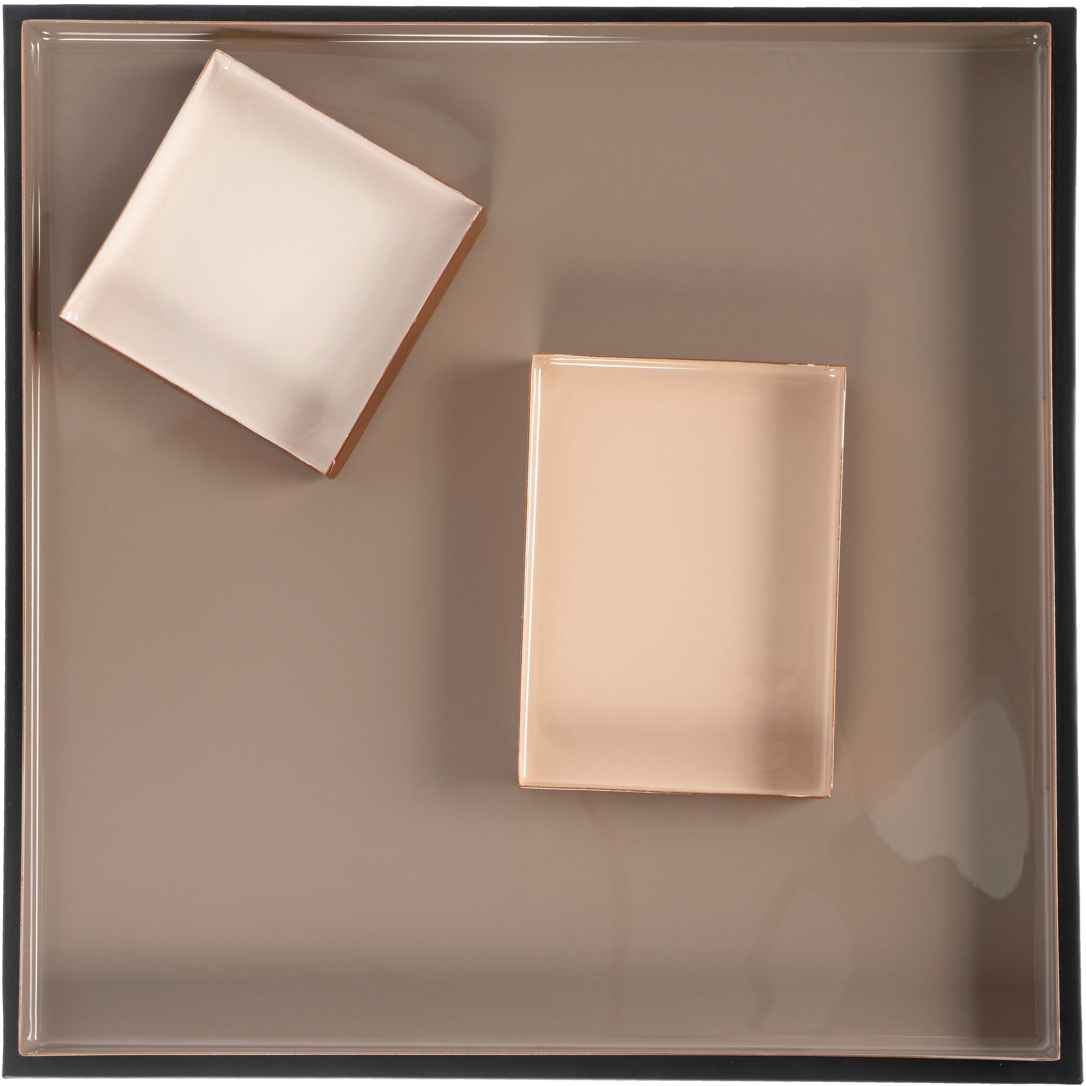 Kayoom Beistelltisch »Famosa, Metall-Beistelltisch in quadratischer Form«, (1 St.), Bunter Tisch, Schalenmasse: 11 x 11 x 2 / 15,8 x 11 x 2 cm