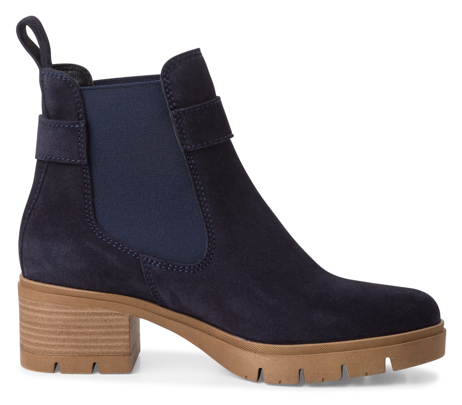 Tamaris Chelseaboots, Blockabsatz, Businessmode, Stiefelette mit Zierschnalle