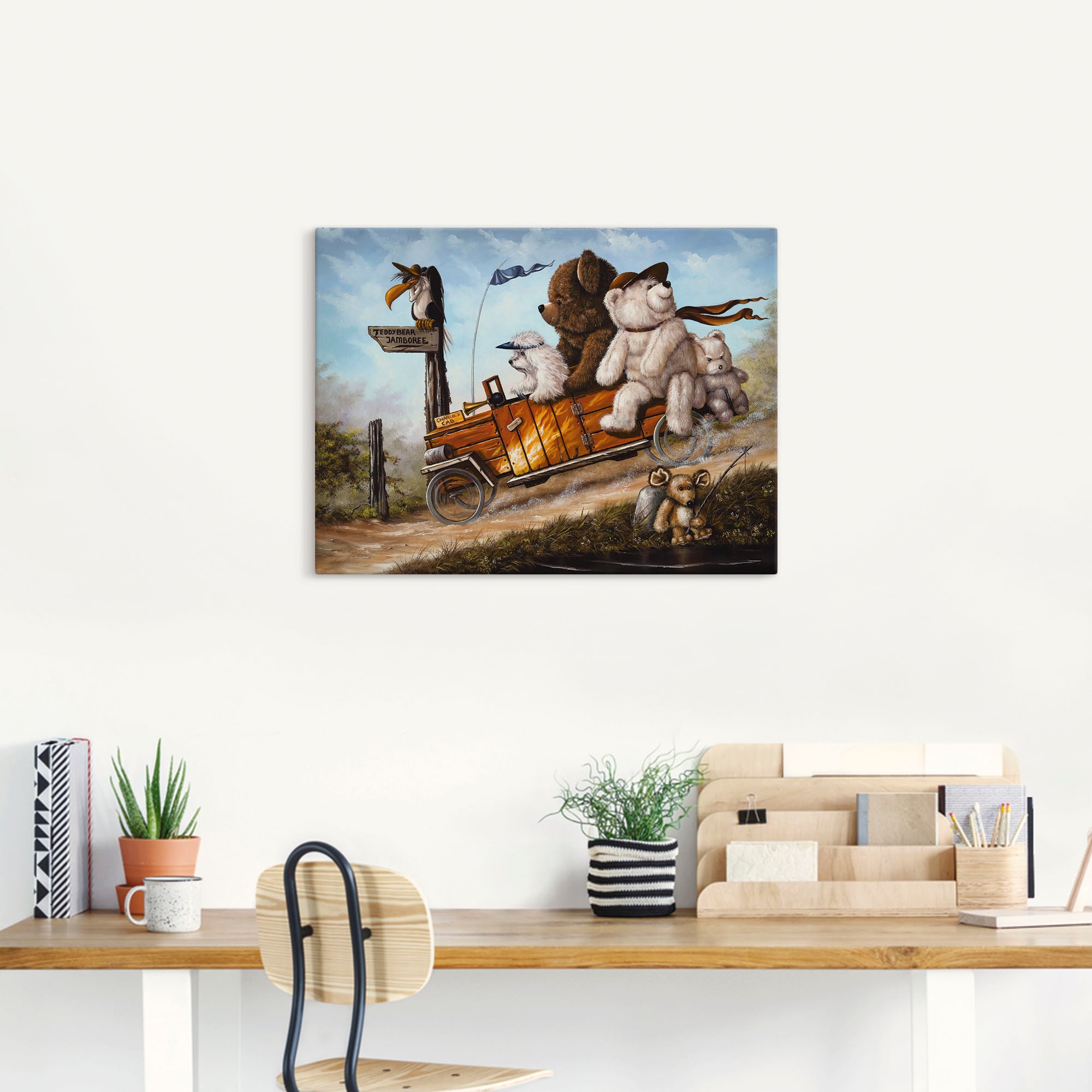 Artland Wandbild »Reisendes Kinderspielzeug«, Spielzeuge, (1 St.), als Leinwandbild, Poster in verschied. Grössen