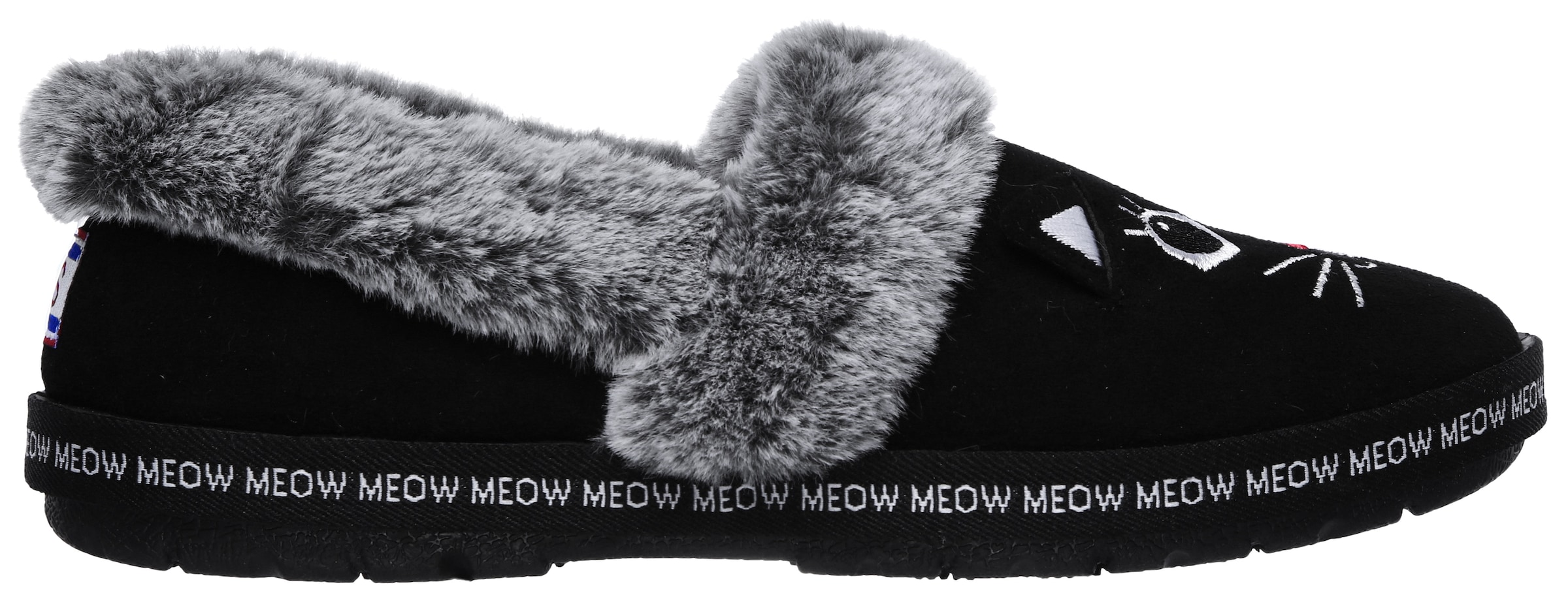 Skechers Pantoffel »TOO COZY MEOW PAJAMAS«, Hausschuh mit gesticktem Katzengesicht