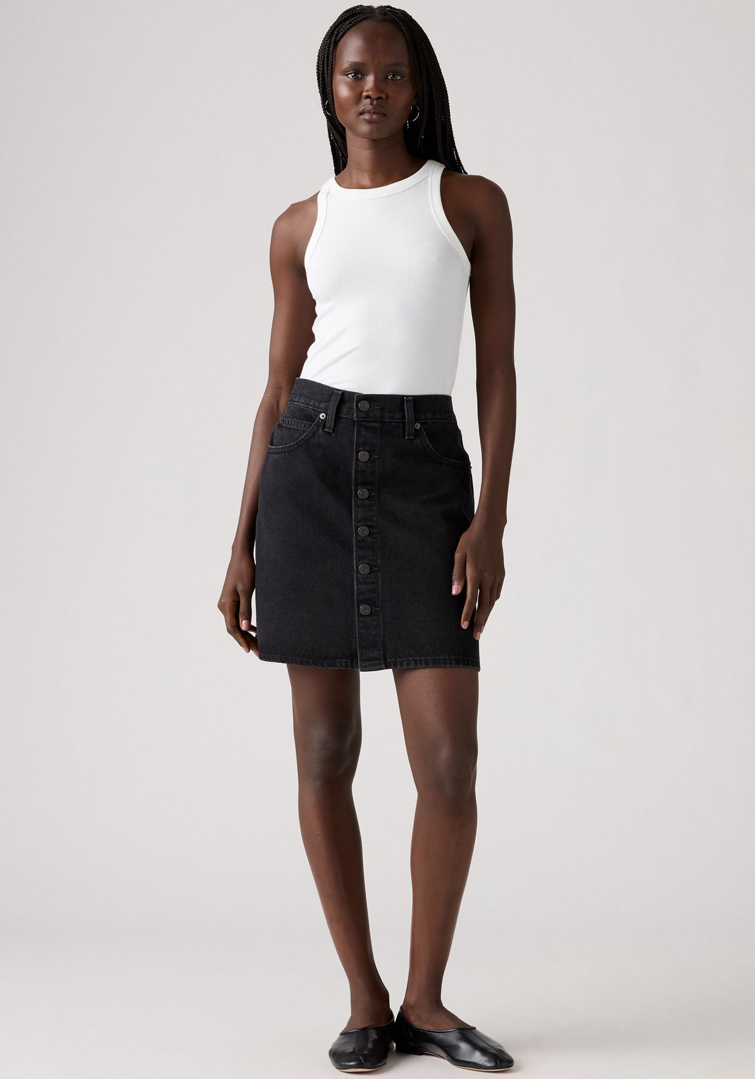 Levi's® Jeansrock »RETRO BUTTON FRON«, leicht ausgestellt