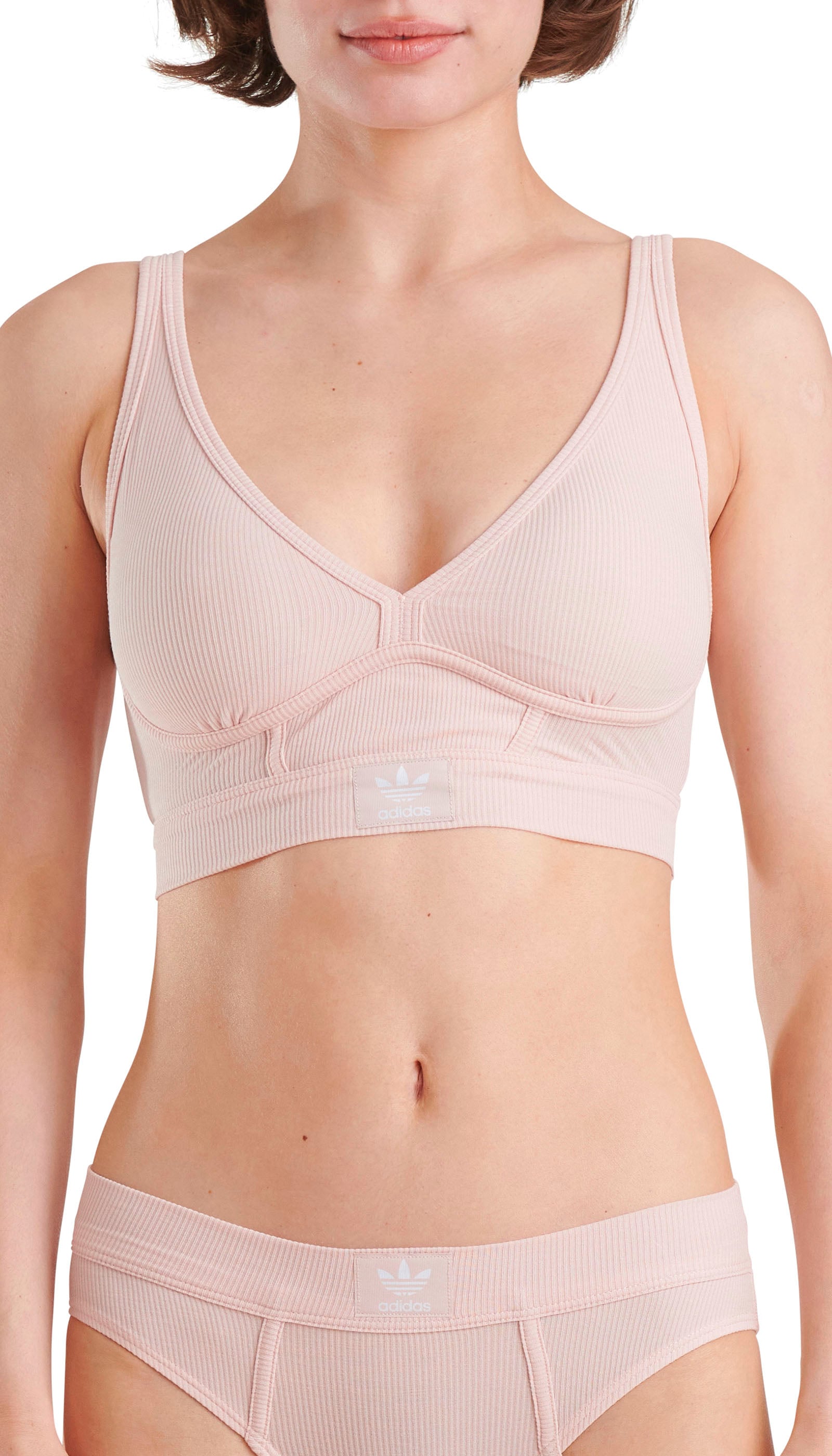 adidas Originals Bustier »Flex Ribbed Cotton« tiefer V-Ausschnitt, gerippt, elastisch, Träger verstellbar