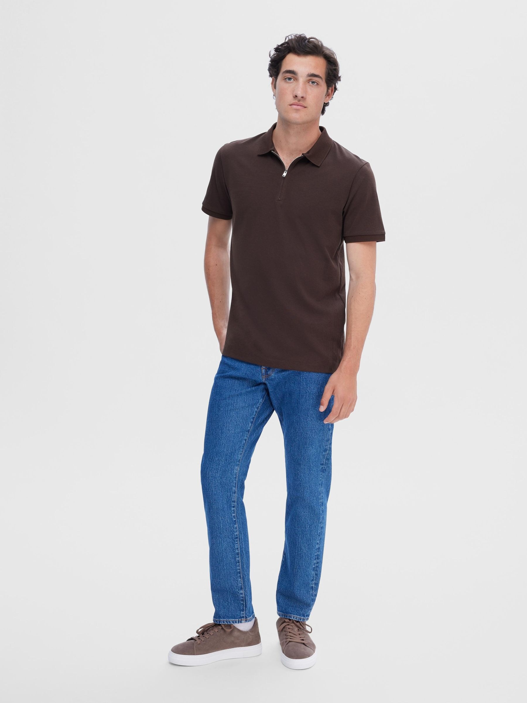SELECTED HOMME Poloshirt »SLHFAVE ZIP SS POLO NOOS«