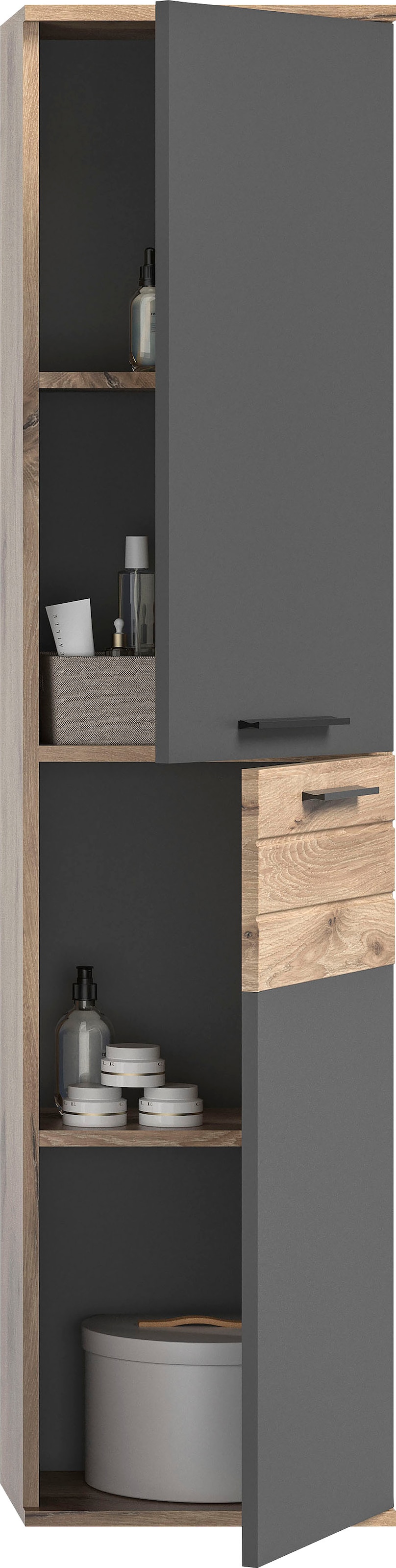 INOSIGN Midischrank »Riga, Breite 37 cm, 2 Türen, 2 Einlegeböden, 1 Konstruktionsboden«, Türanschlag wechselbar, Badmöbel, Badschrank, Schrank,Bad, Hochschrank