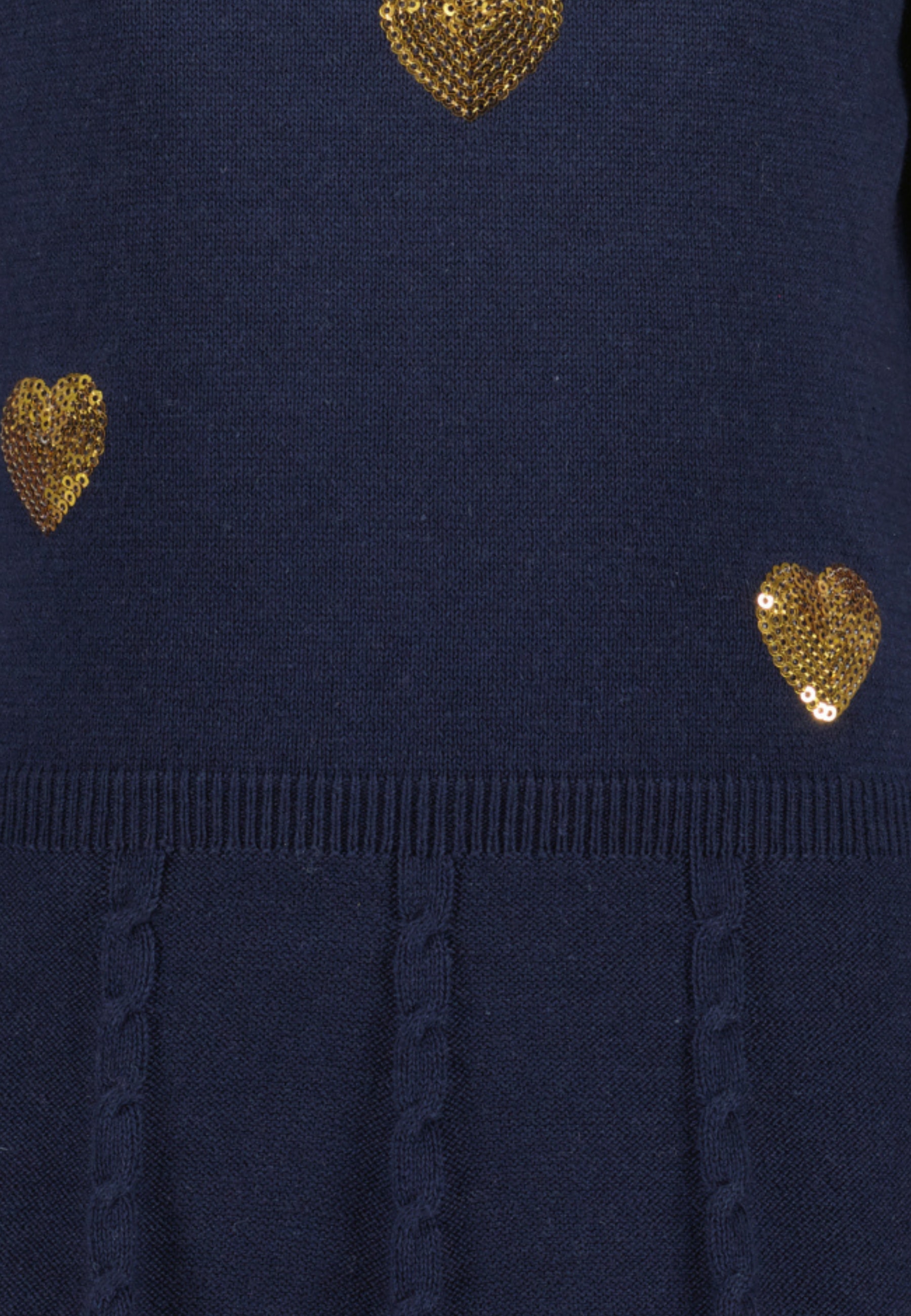 Blue Seven Strickkleid, mit Zopfstrickdetails und süssen Kanten in Häkeloptik