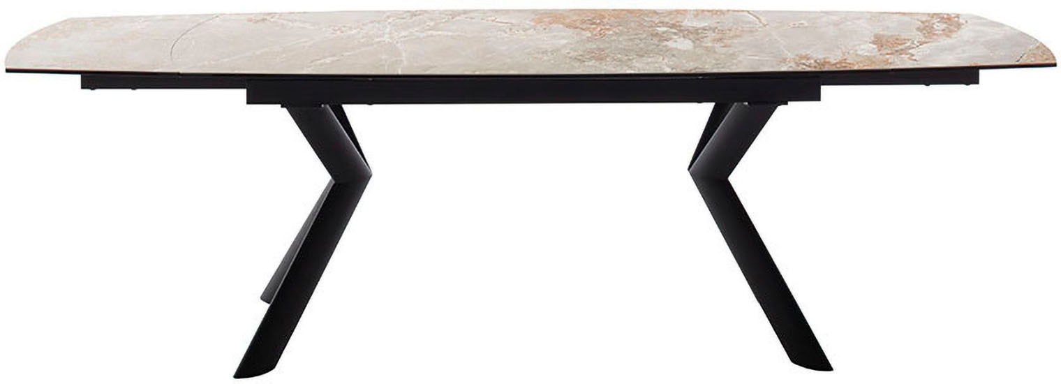 MCA furniture Esstisch »OSSANA Vierfusstisch 180-260 cm«, (Einzelstück), Keramik,Metall,Stirnauszug,ausziehbar,Tischplatte 13 mm,8-10 Personen