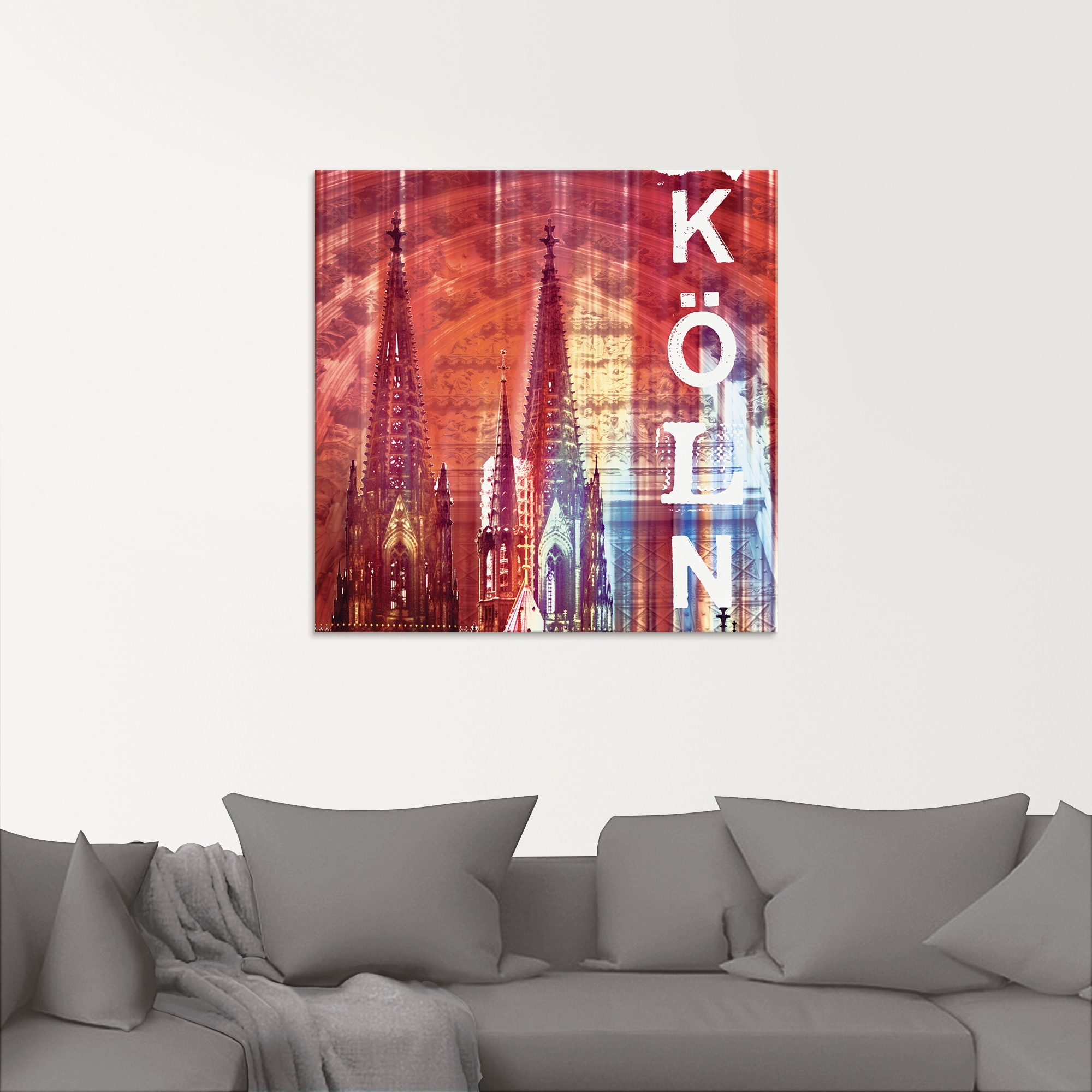 Artland Glasbild »Köln Skyline Collage II«, Gebäude, (1 St.), in verschiedenen Grössen