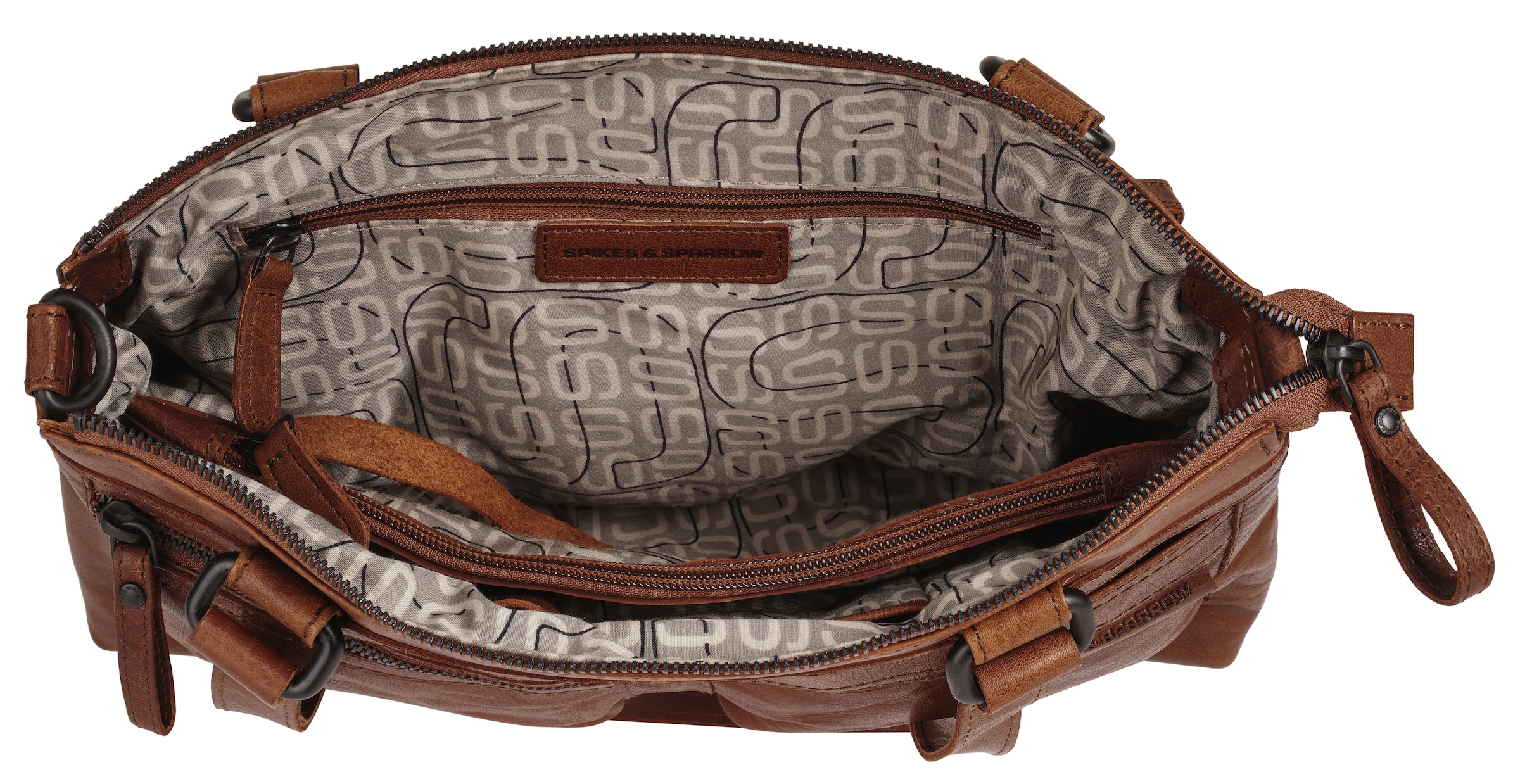 Spikes & Sparrow Henkeltasche, echt Leder