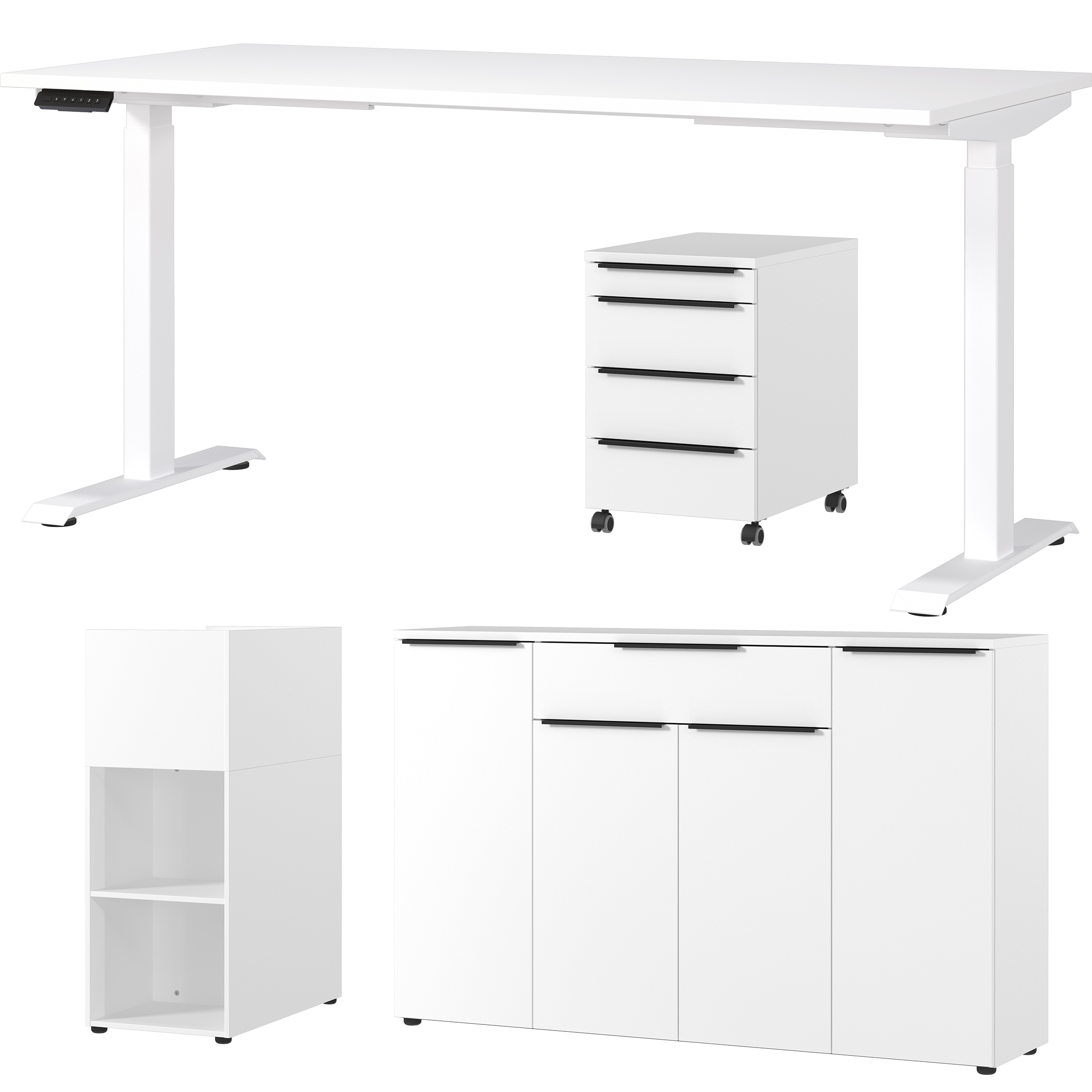 GERMANIA Büromöbel-Set »Mailand« 4 Stk. tlg. inkl. Schreibtisch, Rollcontainer, Raumteiler und Sideboard