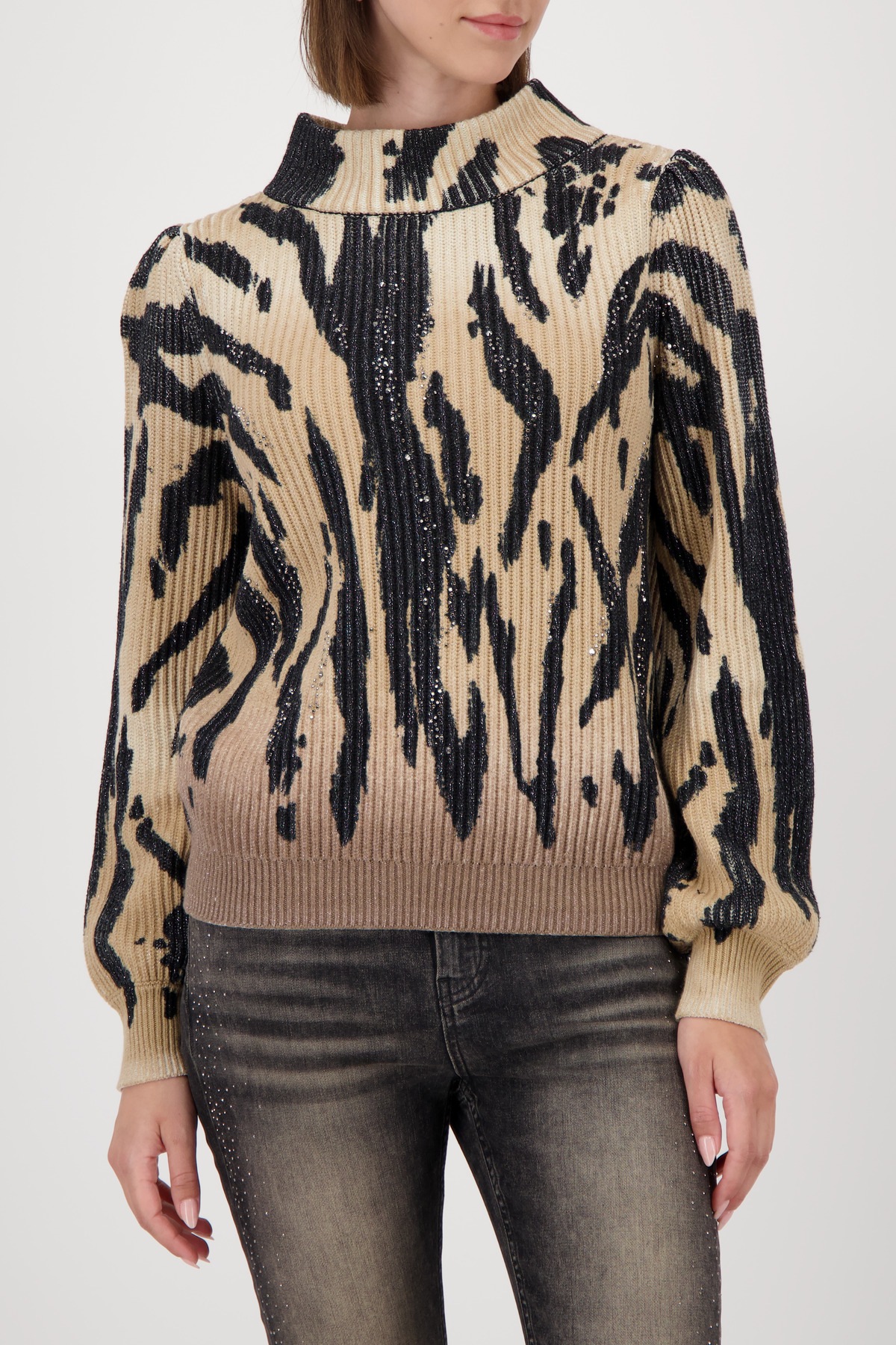 Monari Strickpullover Regular fit mit Stehkragen
