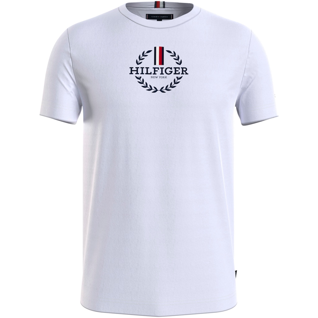 Tommy Hilfiger Big & Tall T-Shirt »BT-GLOBAL STRIPE WREATH TEE-B«, Grosse Grössen, kontrastfarbener Print